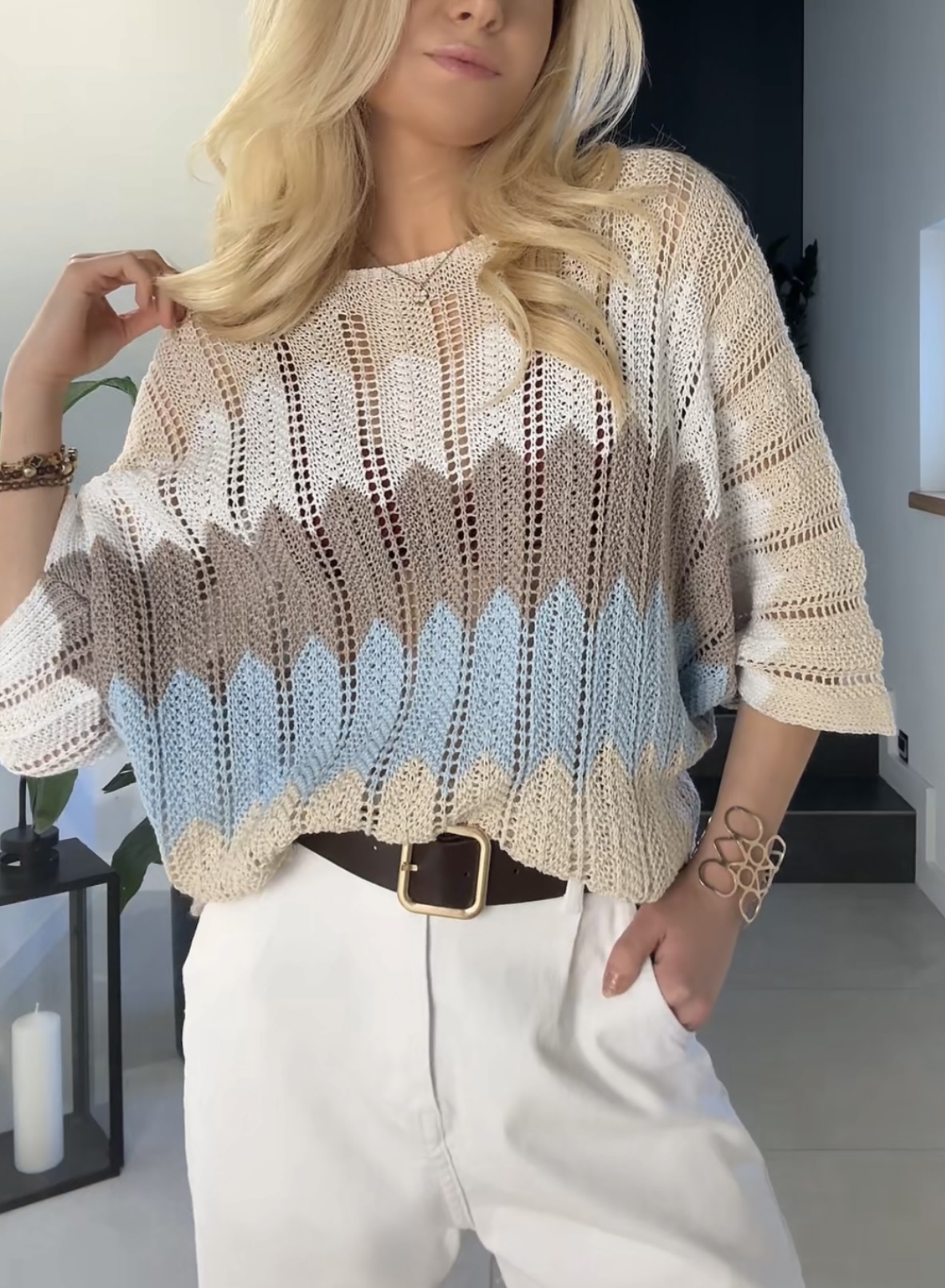 Sweter pastelowy nietoperz 