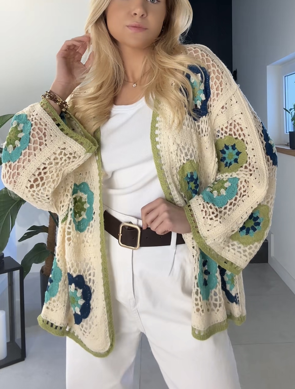 Kardigan bawełniany boho