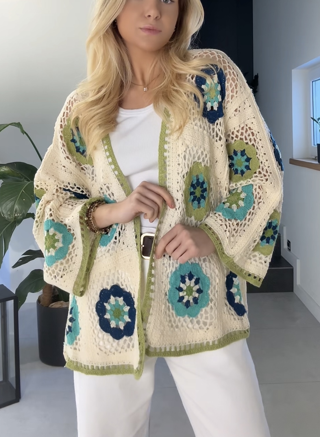 Kardigan bawełniany boho