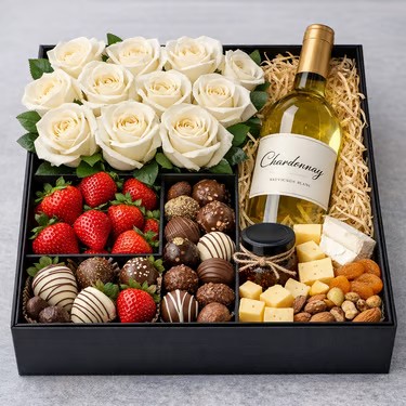 Luxury Chardonnay & Gourmet Gift Box