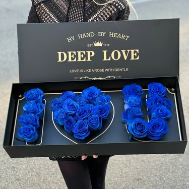 Blue Infinity Roses Gift Box