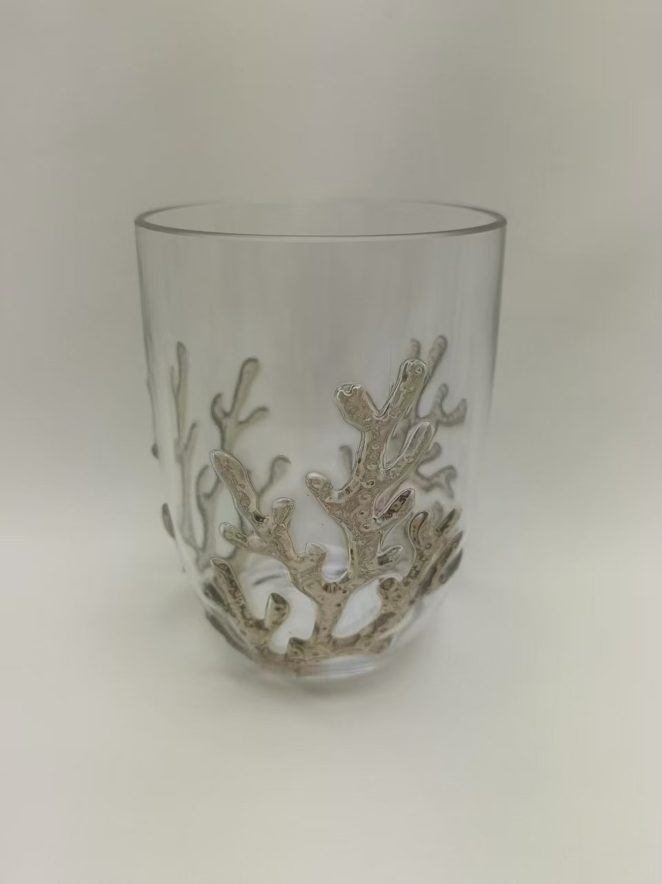6 verre a eau corail sable  acrylique 