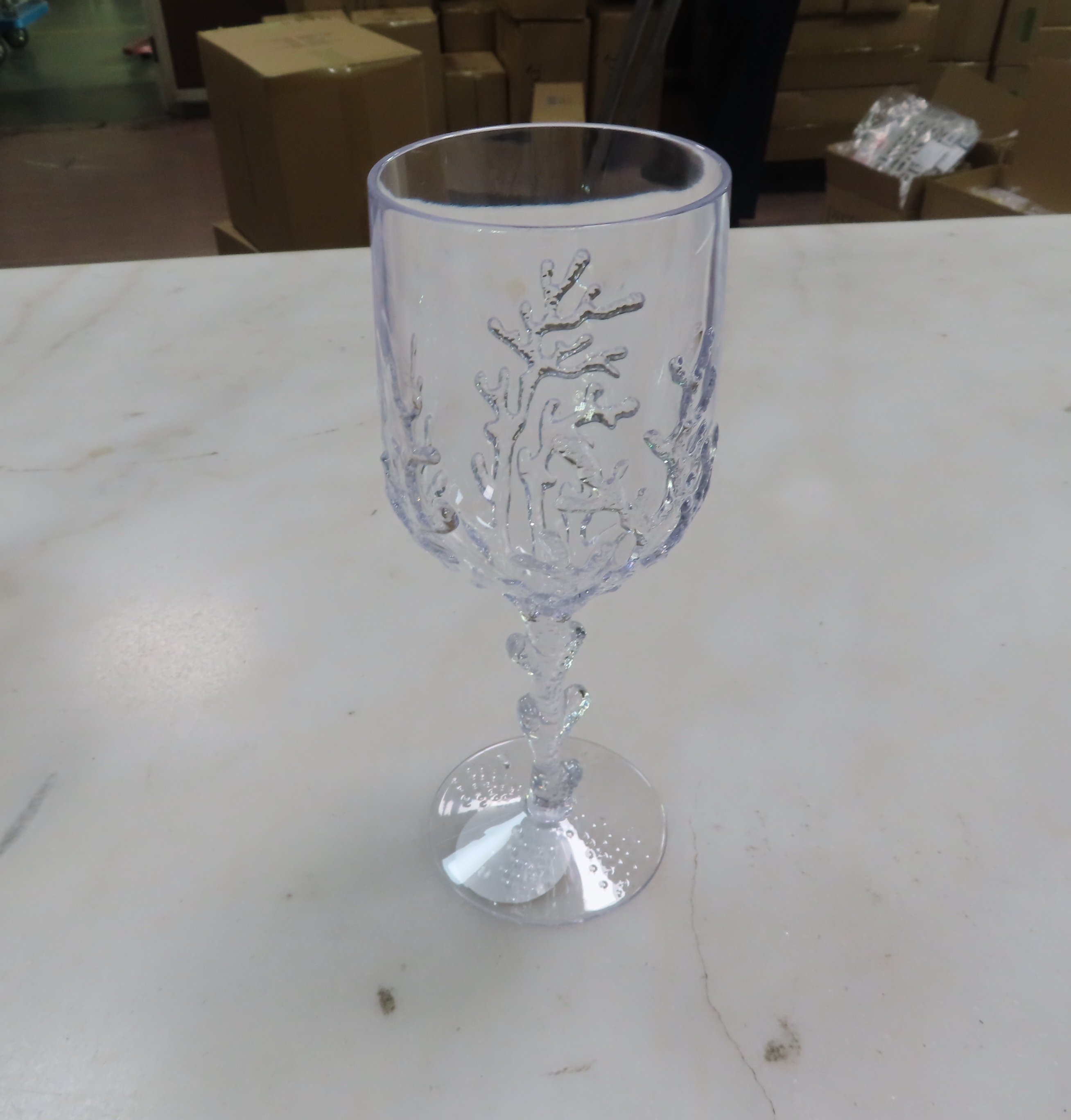 6 verre corail transparent  acrylique 
