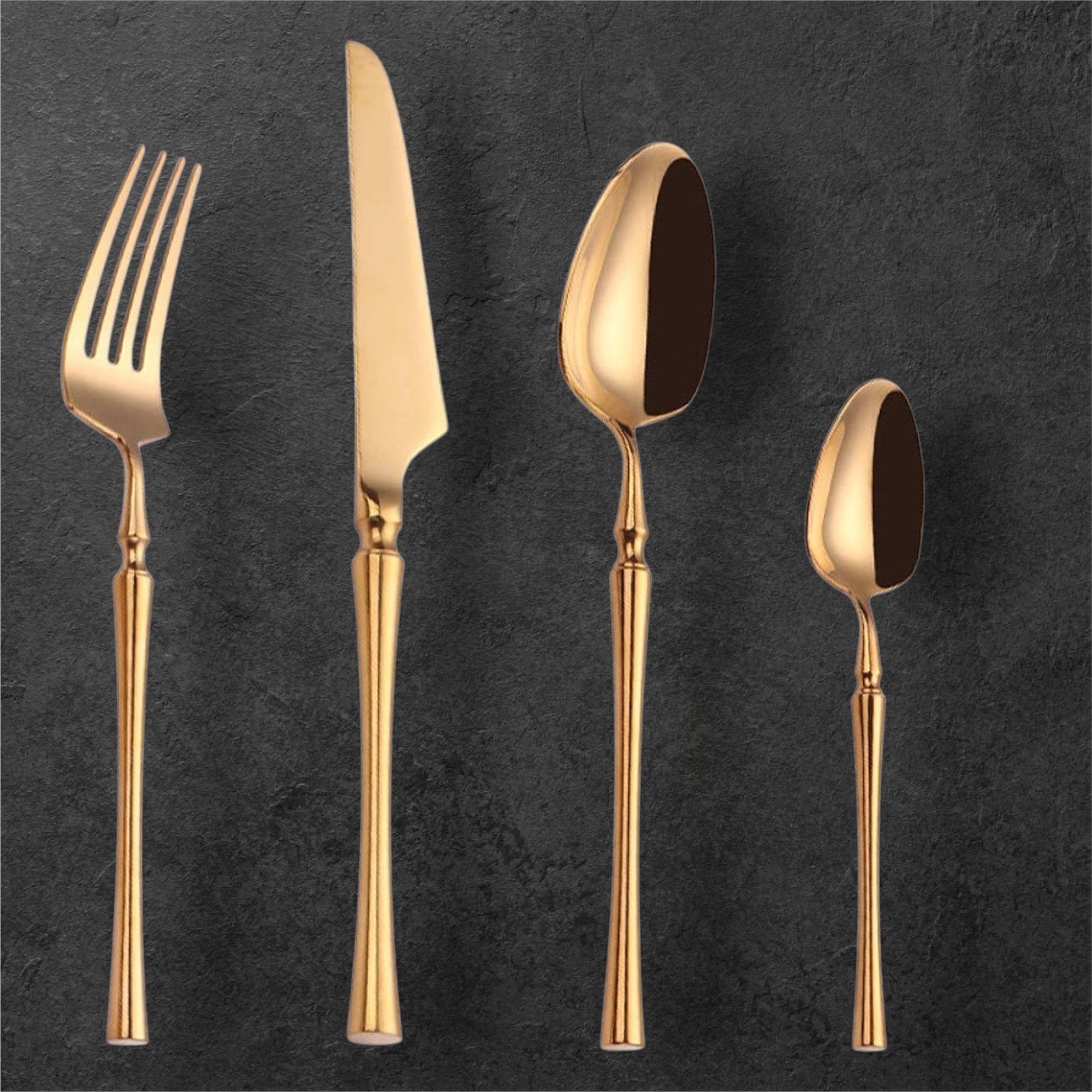 couvert 24pcs fine doré