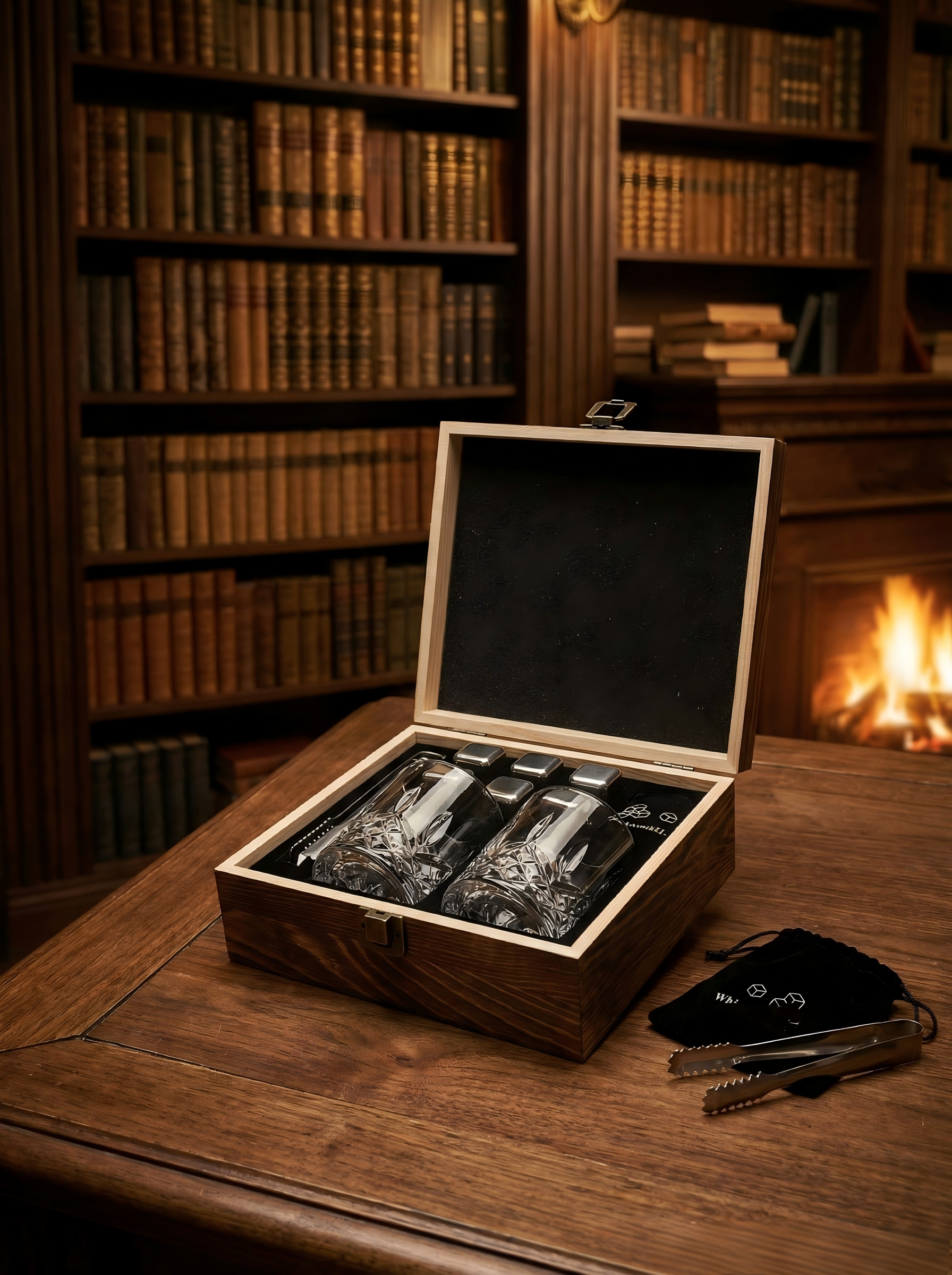 Whiskey Glass & Stone Gift Set