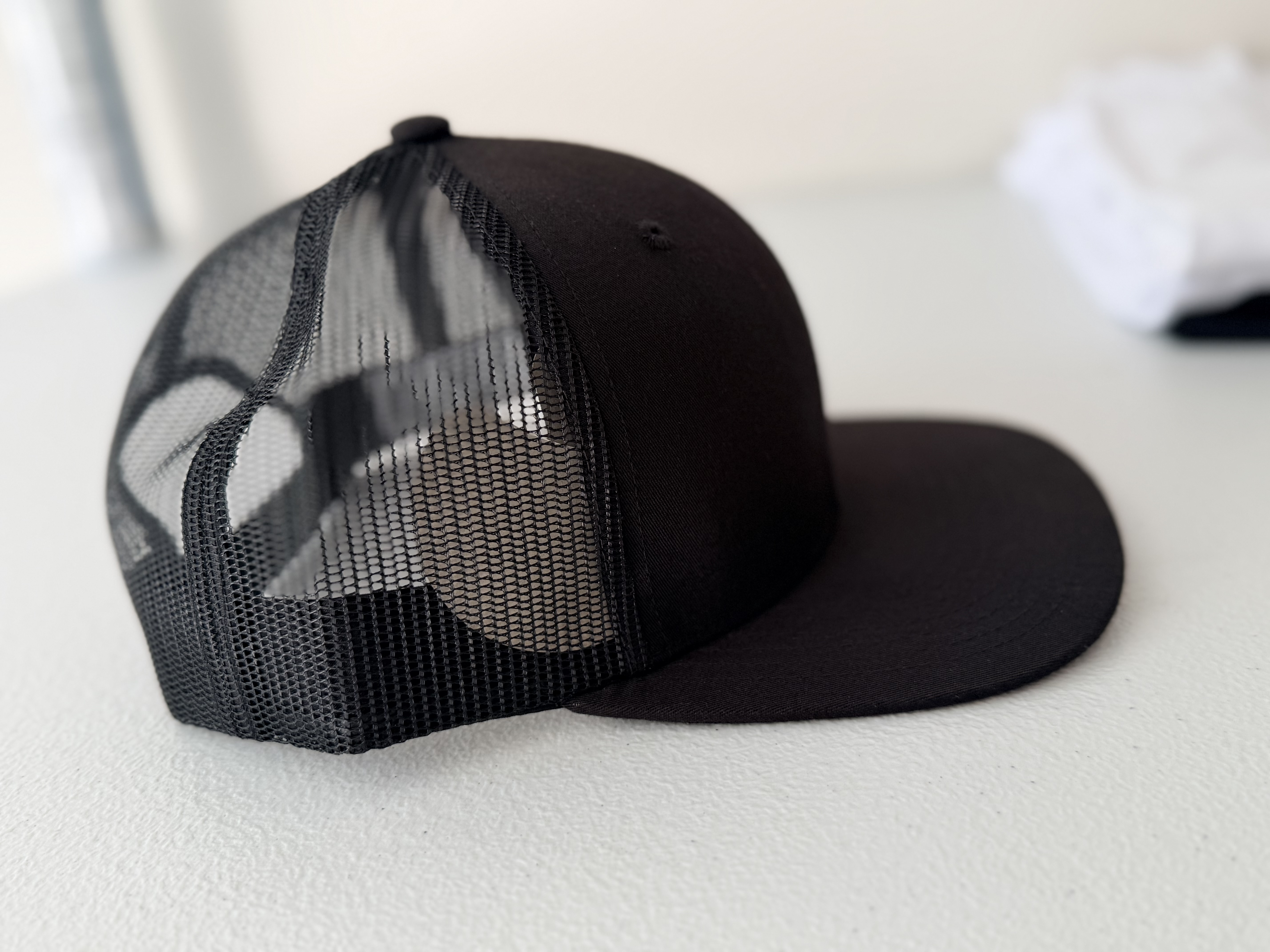 Bulk order for Company custom logo Classic Black Mesh Trucker