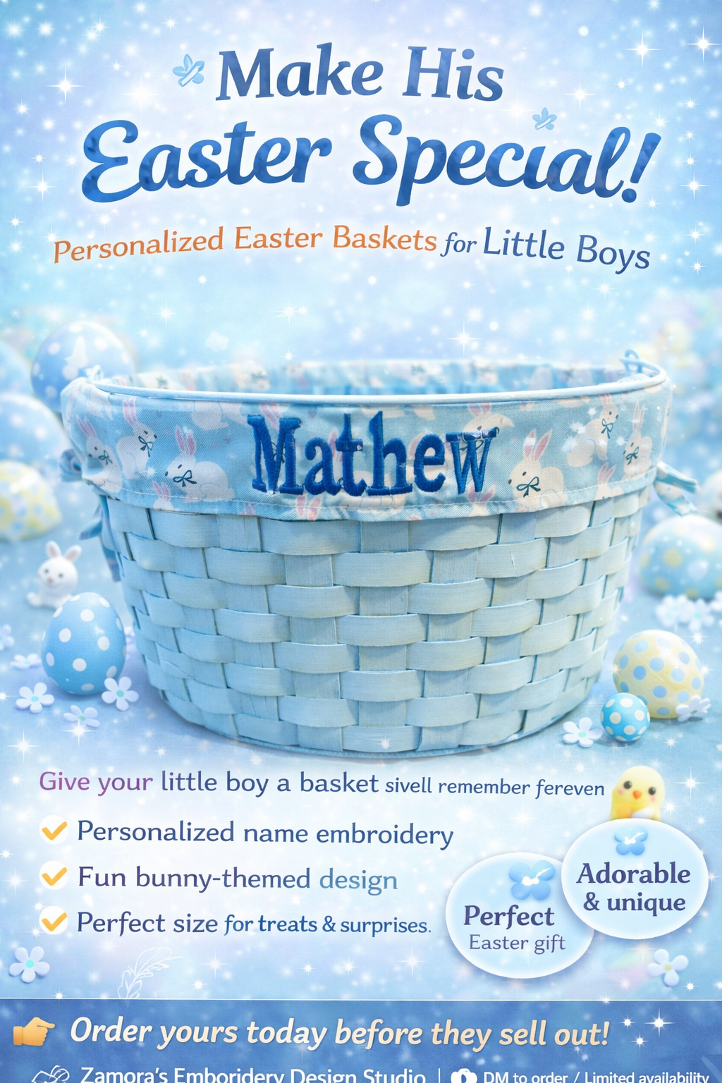 Personalized Easter Basket for Boys