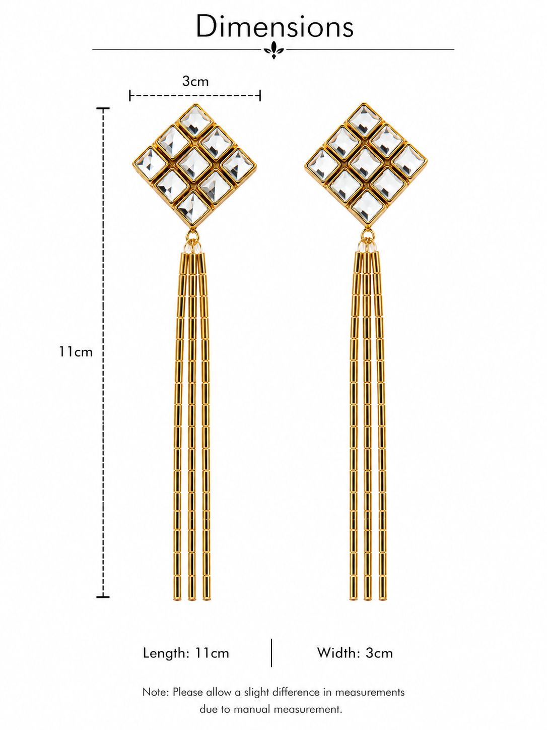 Noor Jhalar Handmade Glass Kundan Tassel Earrings | Long Statement Party Earrings for Women
