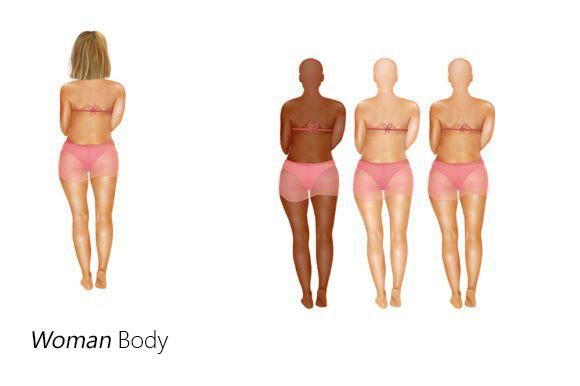 Curvy Woman Body in Swimwear Clipart POD