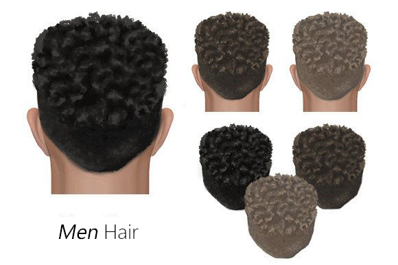 Men curly hair clipart