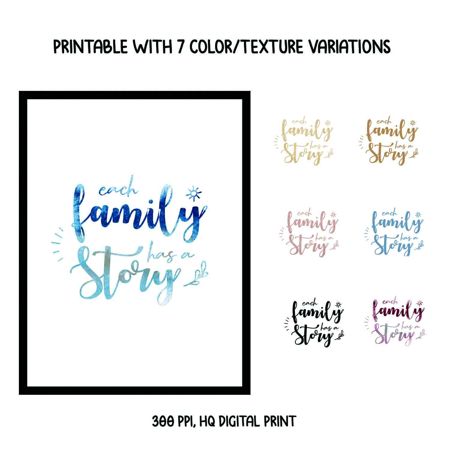 Each Family Has a Story Printable Wall Art