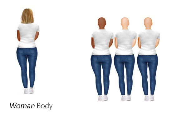 Denim Girl Clipart Curvy Woman Body