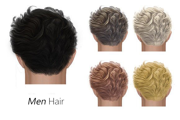 Men wavy hair clipart