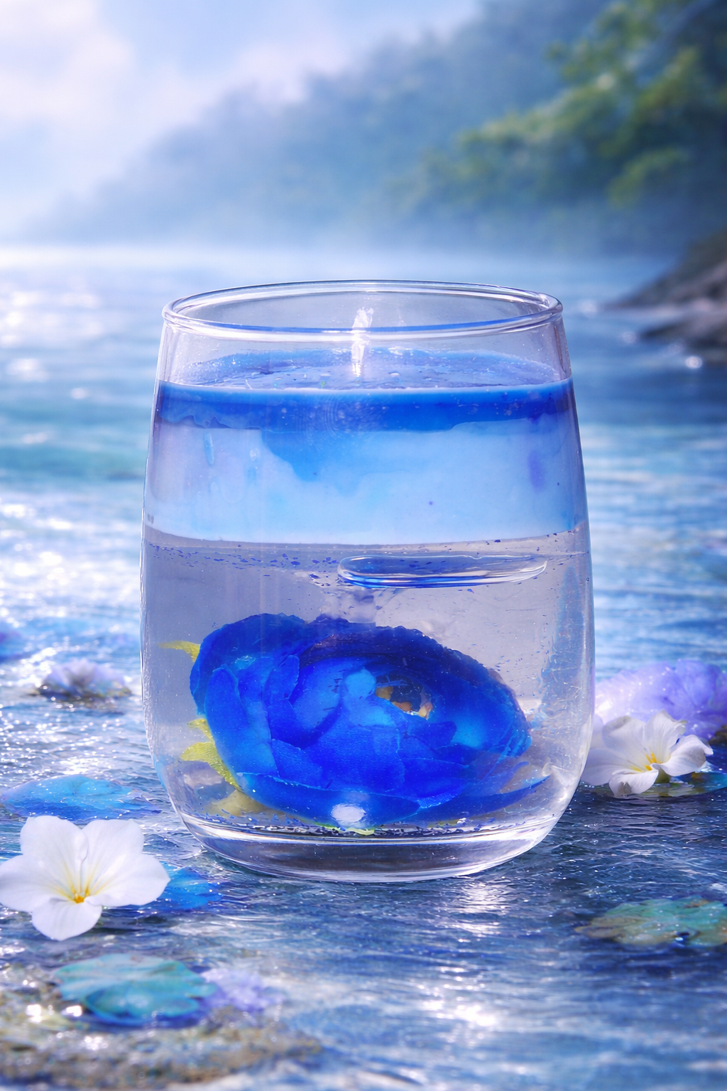 Sylvan Blue Lotus Scented Water Candel 