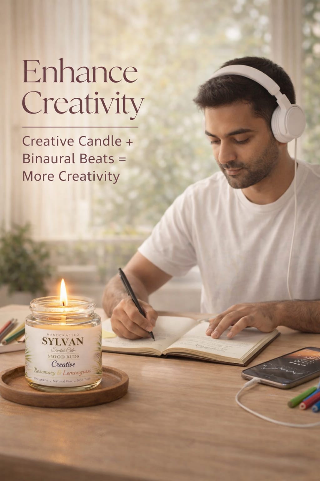 Sylvan Rosemary & Lemongrass Scented Candle - Creative 