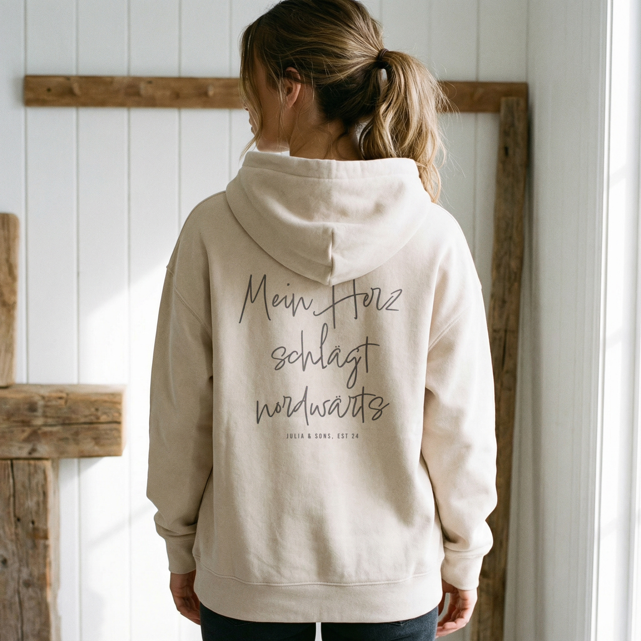 MEIN HERZ SCHLÄGT NORDWÄRTS – Hoodie – leicht oversize
