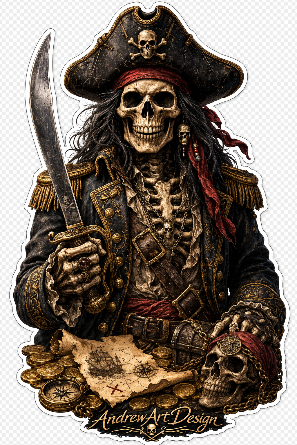 Hidden Fortune Pirate Skull Tee ☠️