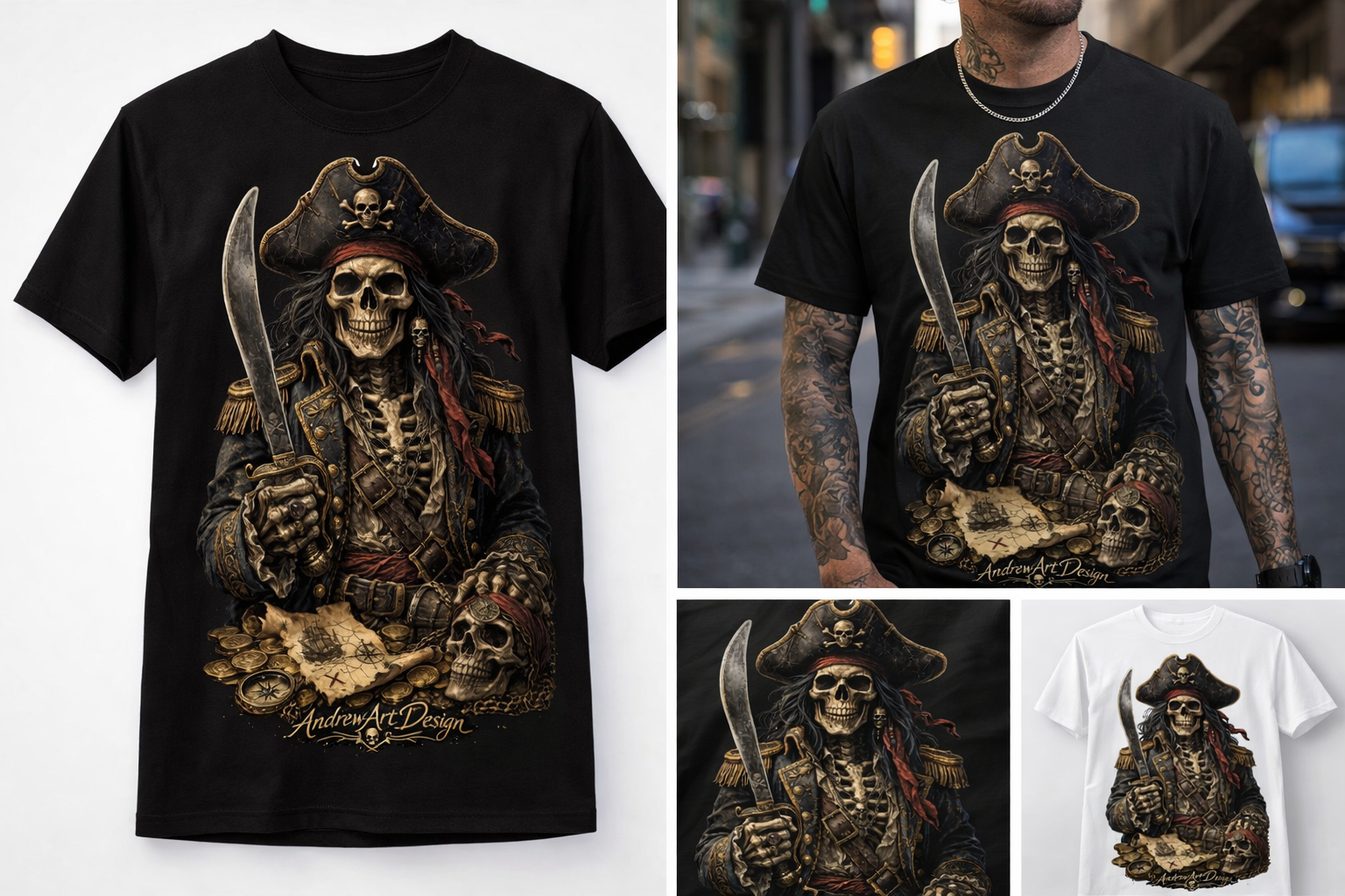 Hidden Fortune Pirate Skull Tee ☠️