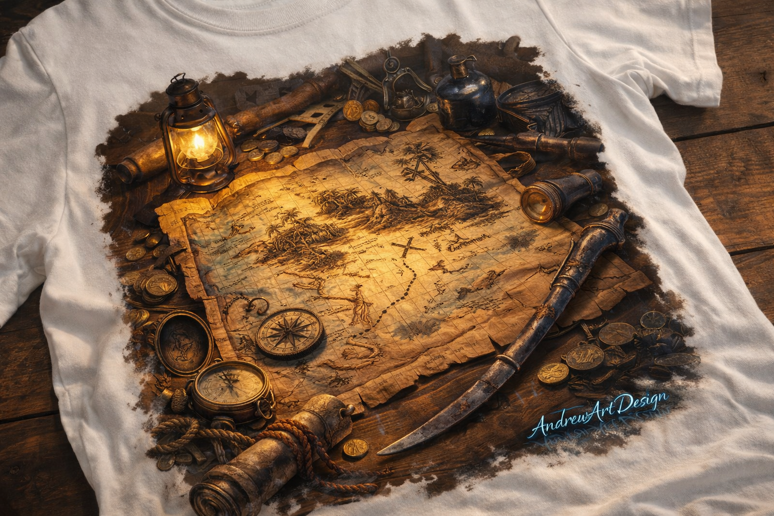 Pirate Treasure Map Tee – Hidden Fortune Edition ☠️