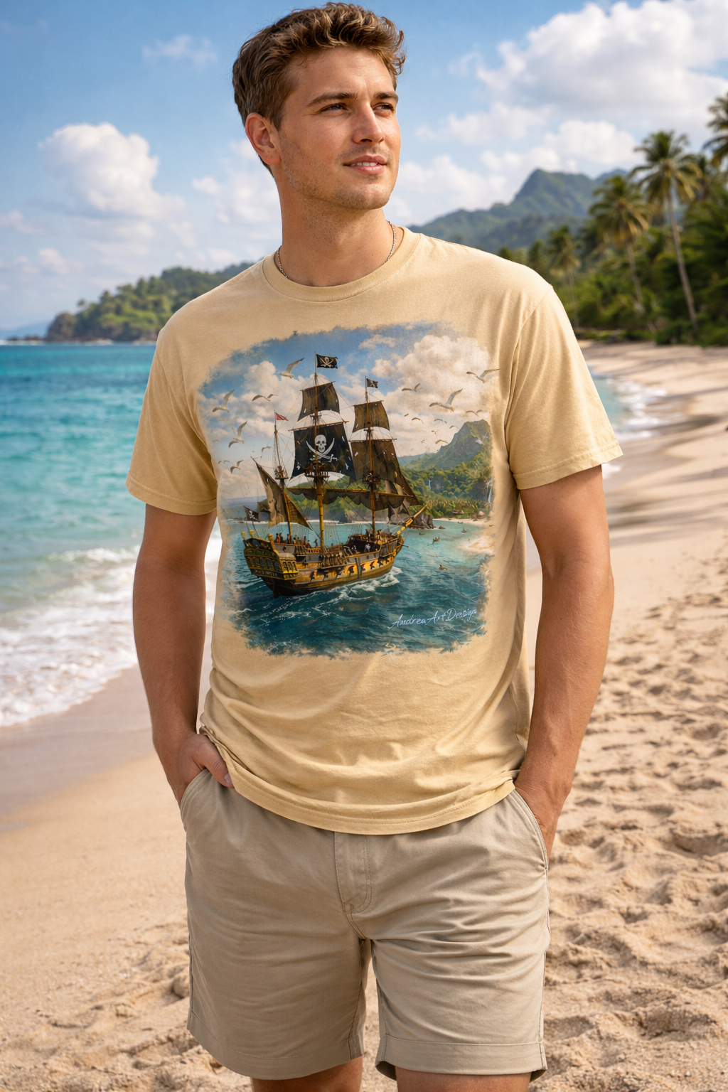 Pirate Treasure Ship Tee – Hidden Paradise Edition 🏴‍☠️🌴