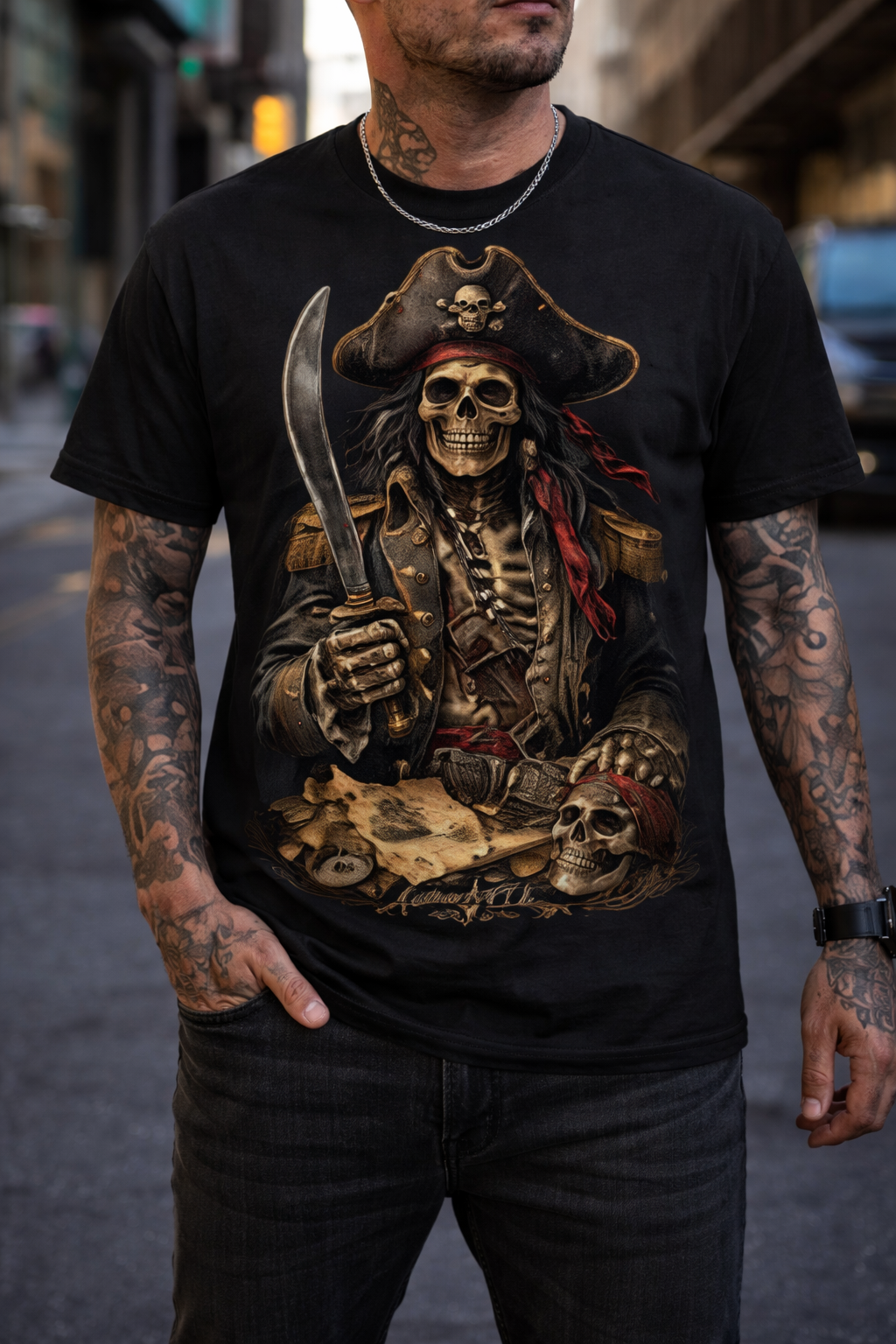 Hidden Fortune Pirate Skull Tee ☠️