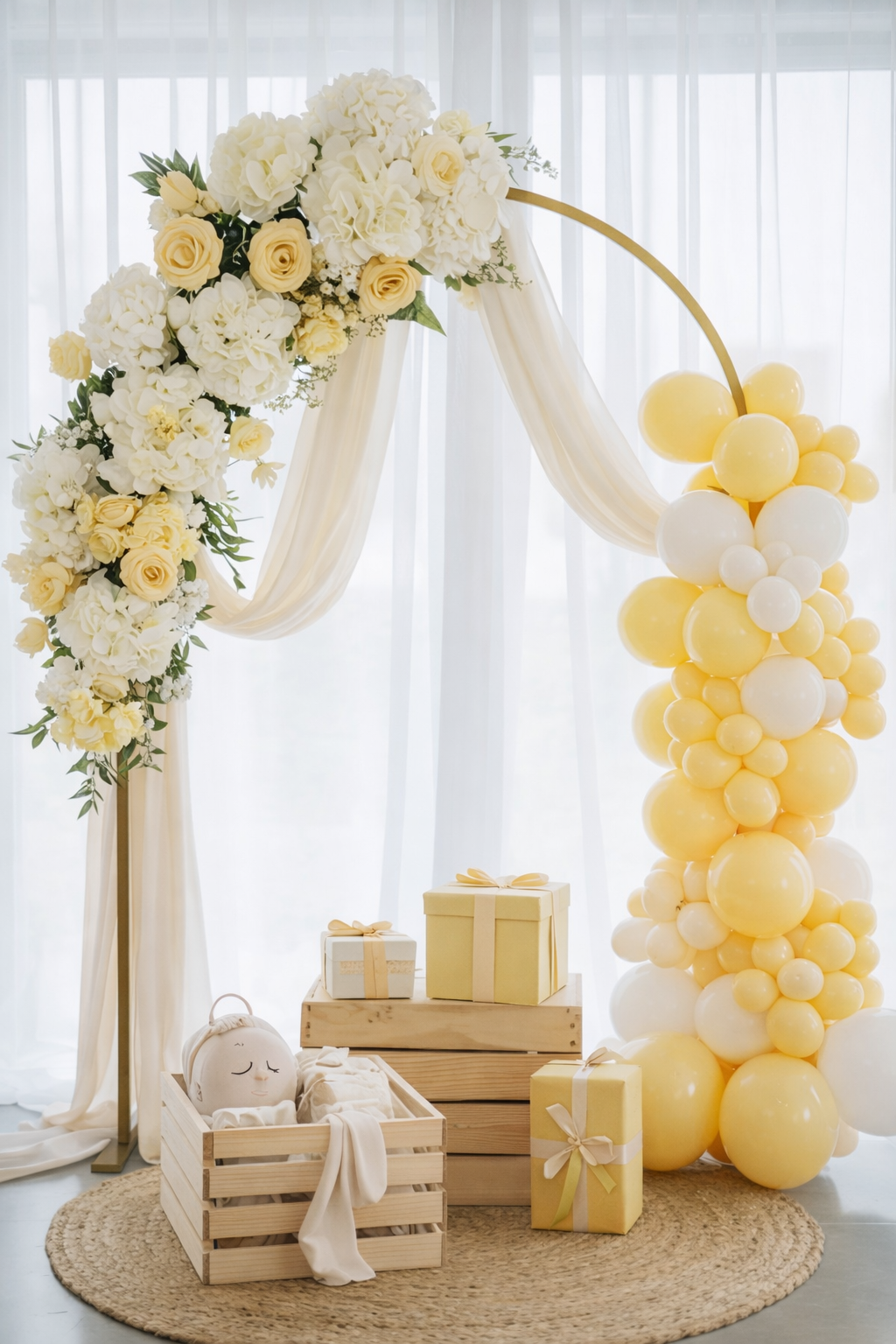 Elegant Floral and Balloon Decoration Set
