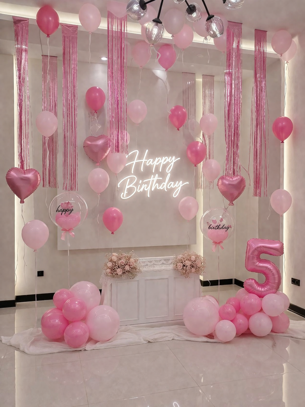 Pink Birthday Balloon Decoration Set