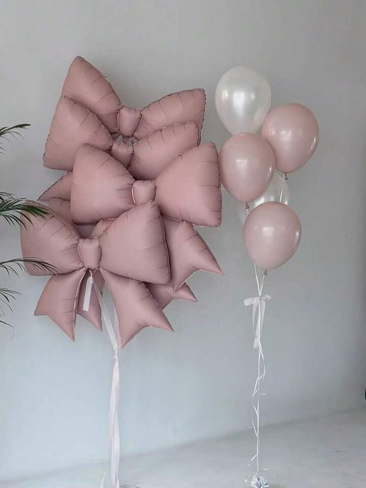 Pink Bow and Balloon Decoration Set