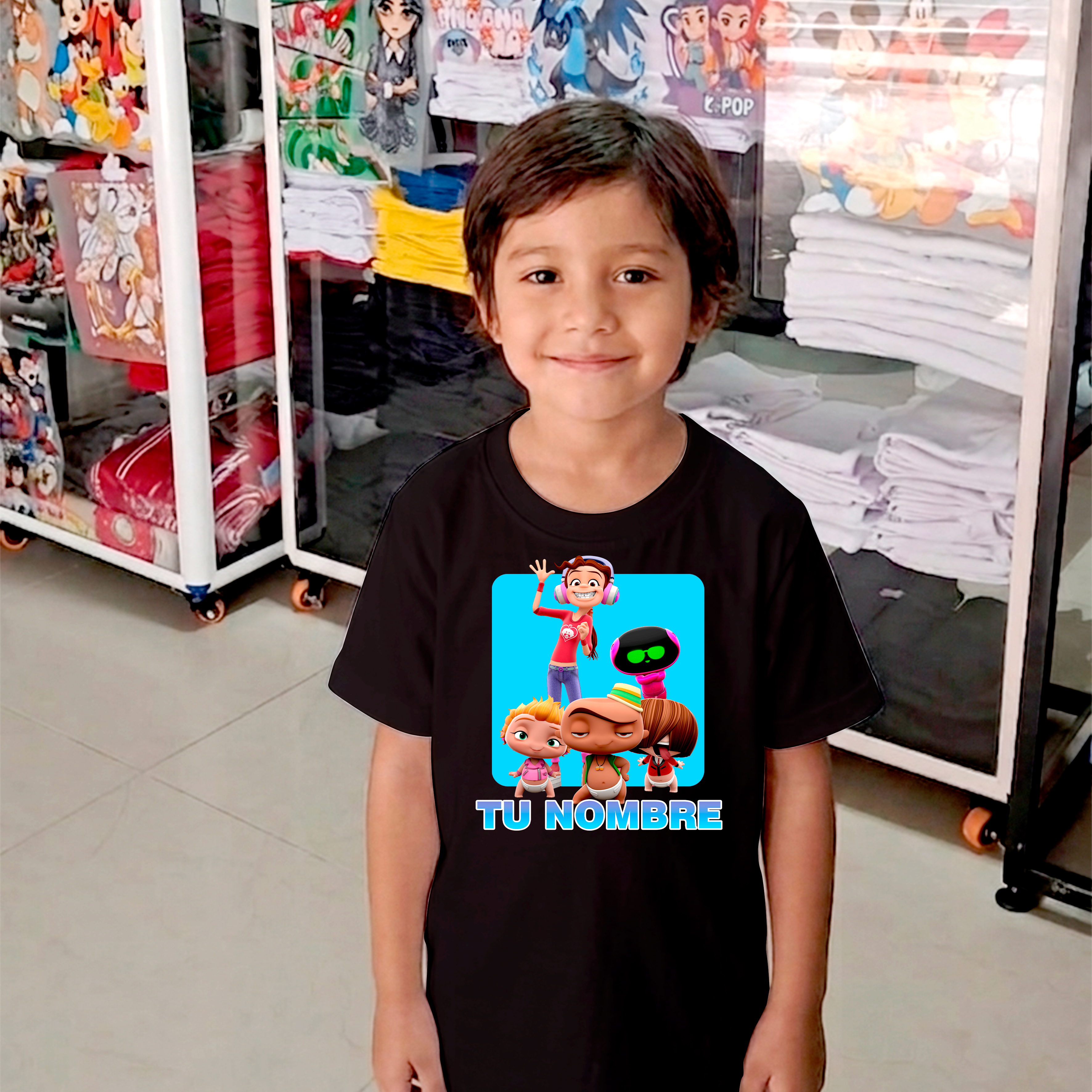 Camiseta Mini Beat Power Rockers Personalizada