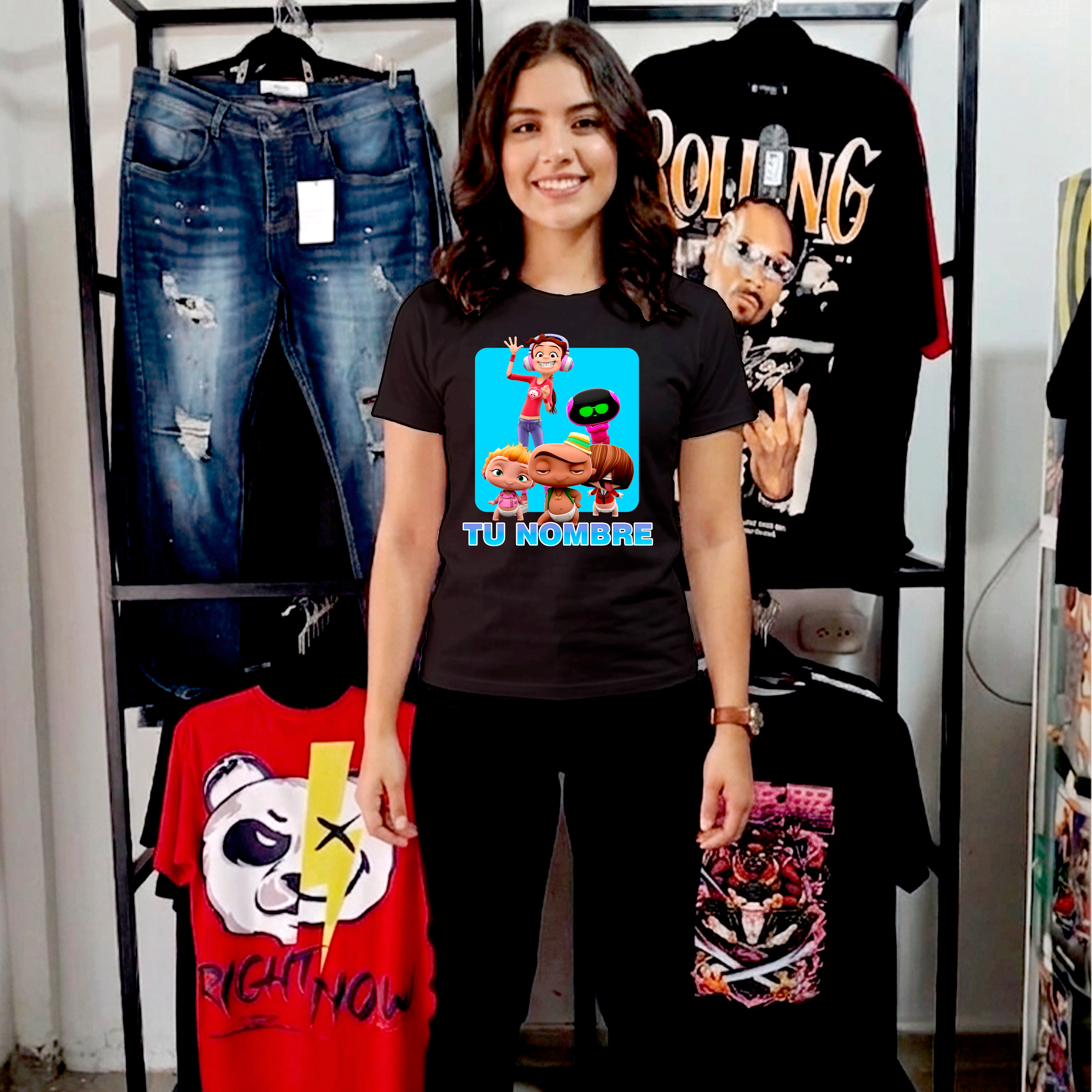 Camiseta Mini Beat Power Rockers Personalizada