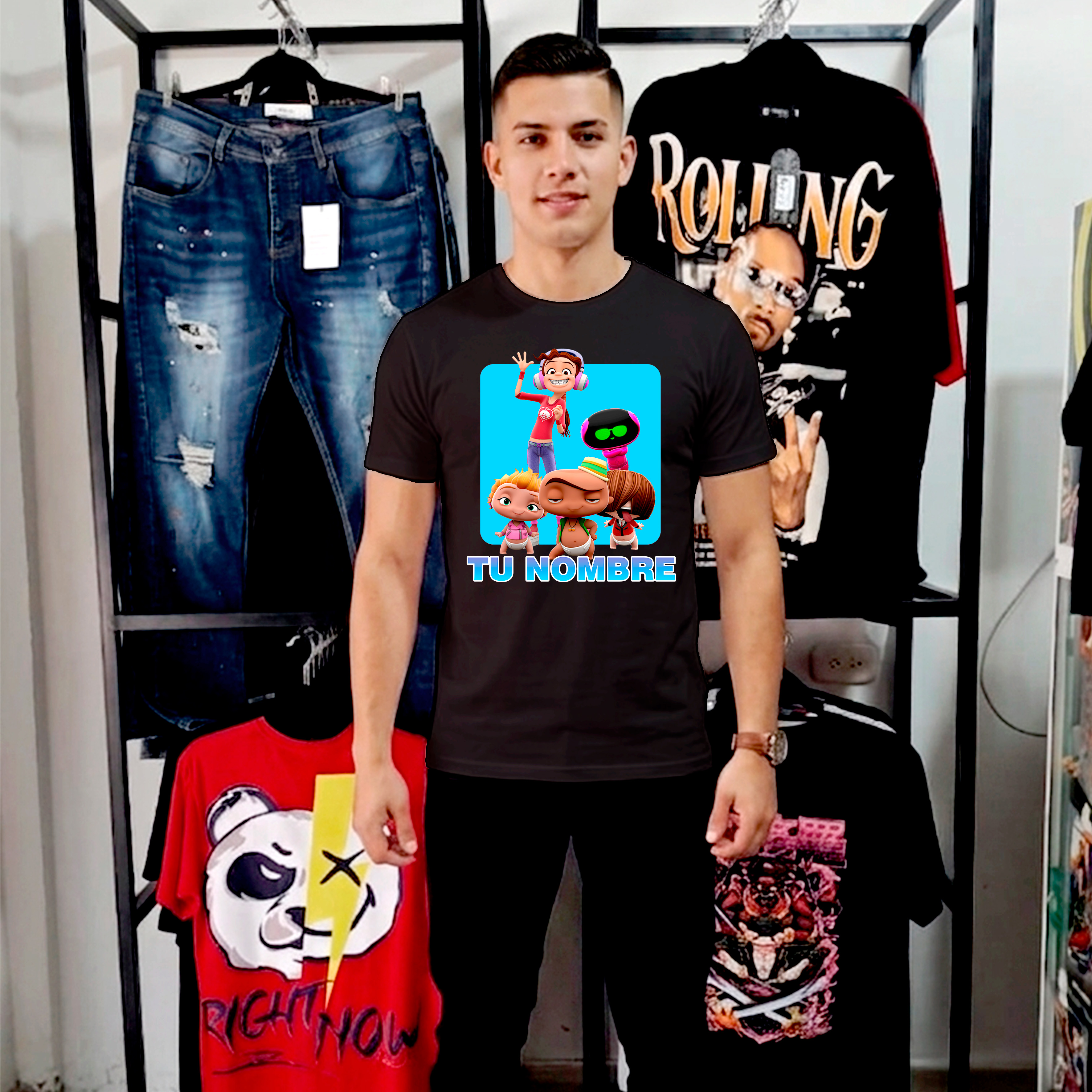 Camiseta Mini Beat Power Rockers Personalizada