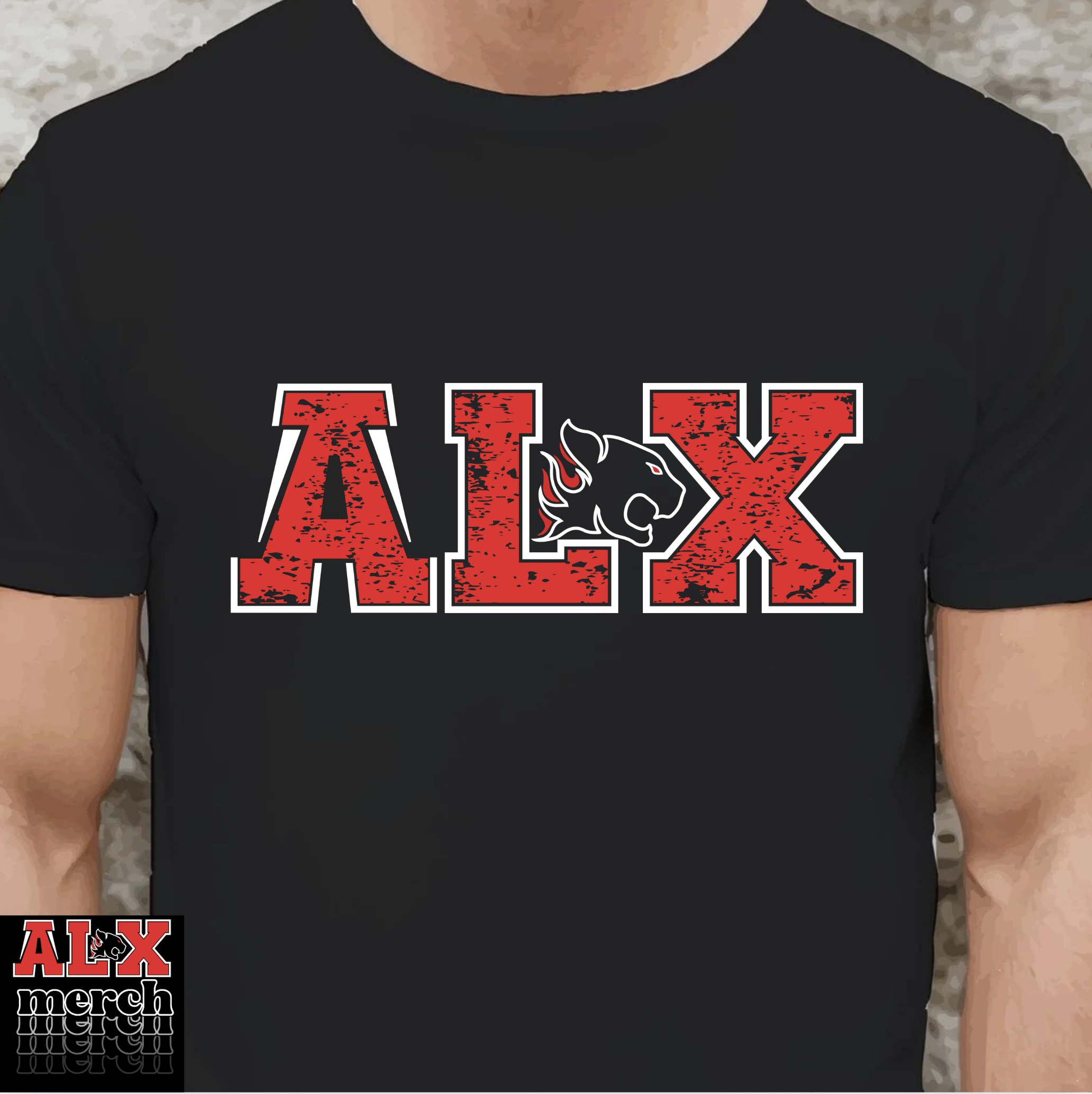 ALX duo distressed logo tee