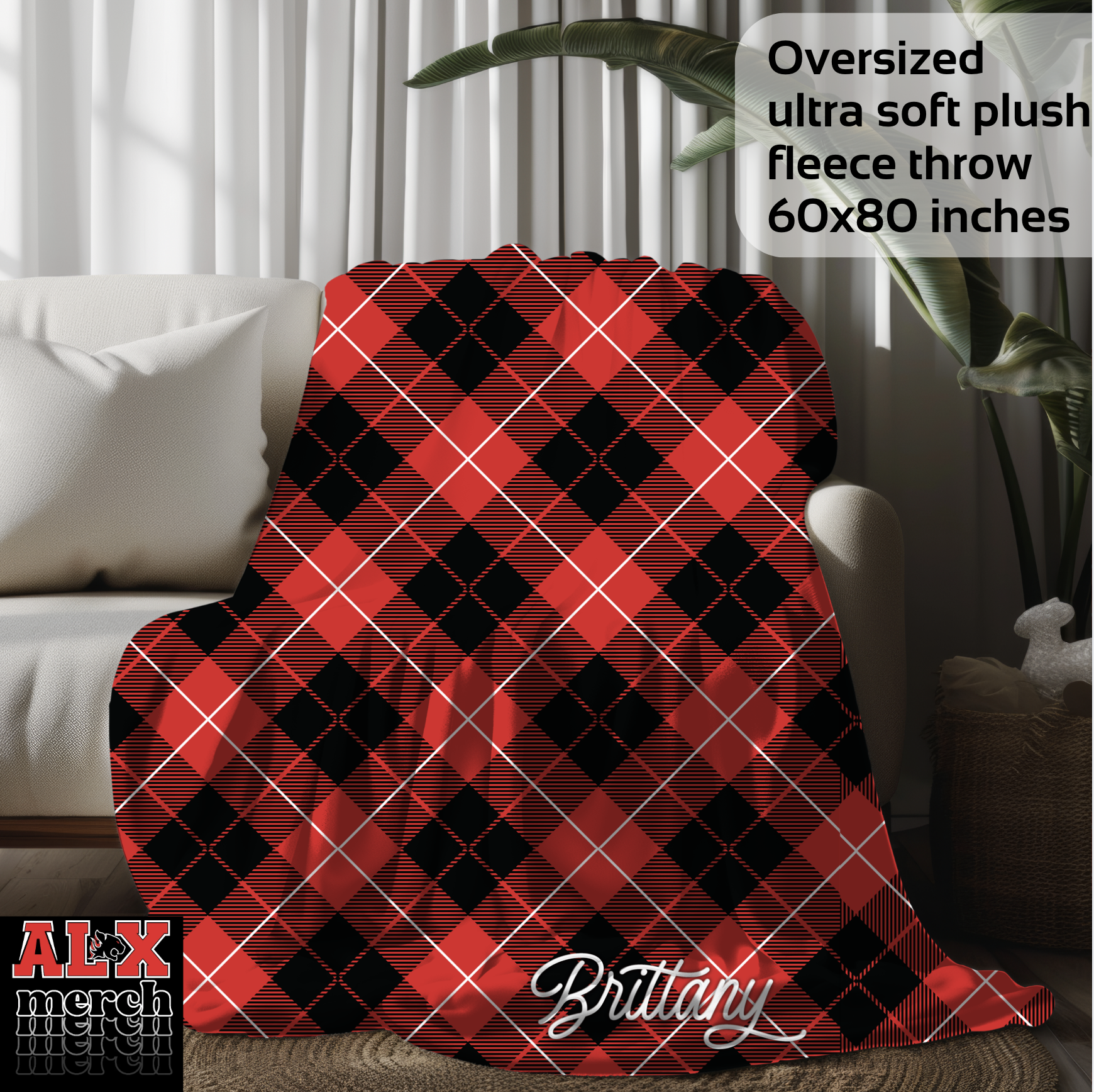 Personalized oversized blanket
