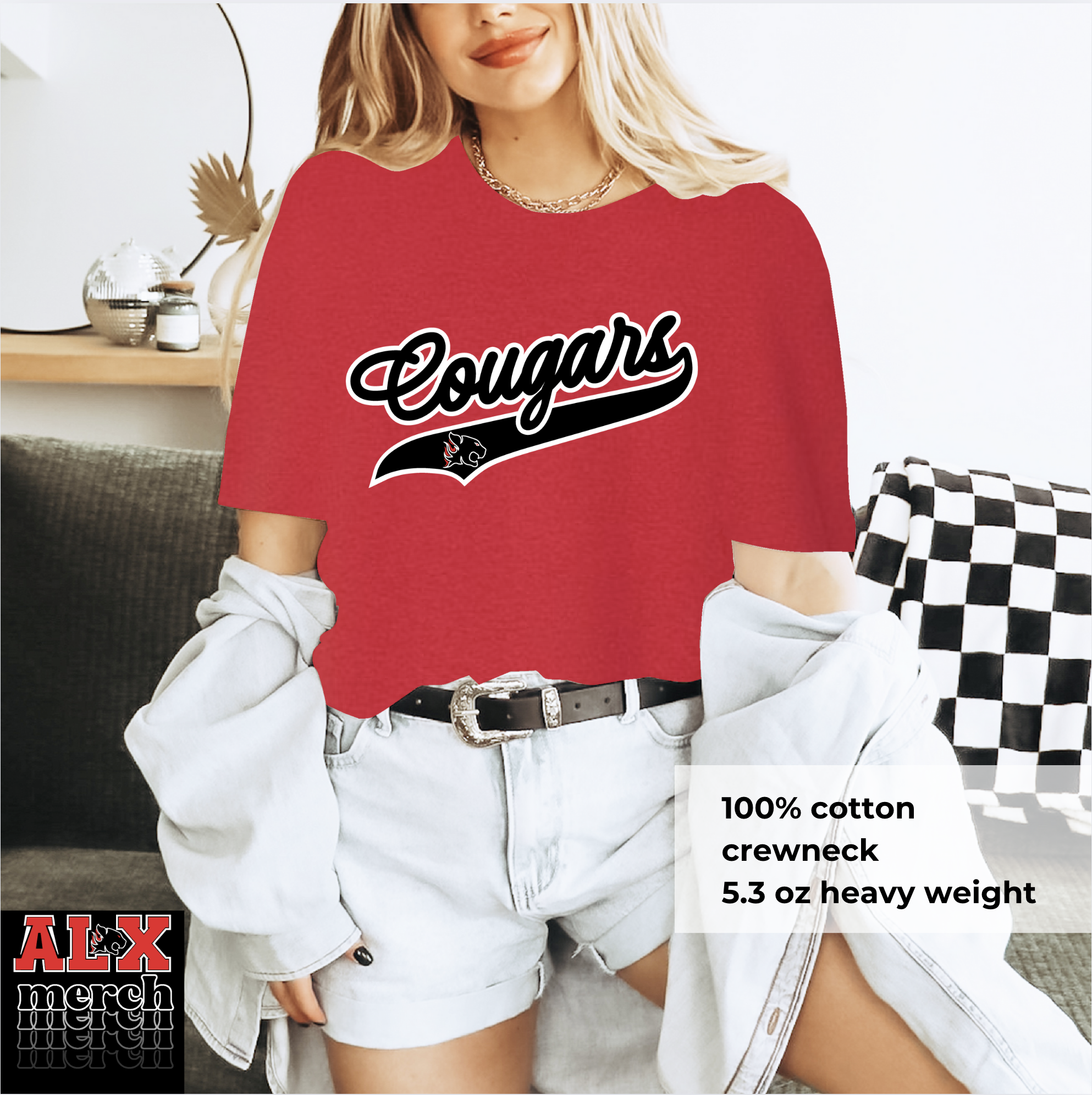 Cougars baseball style tee
