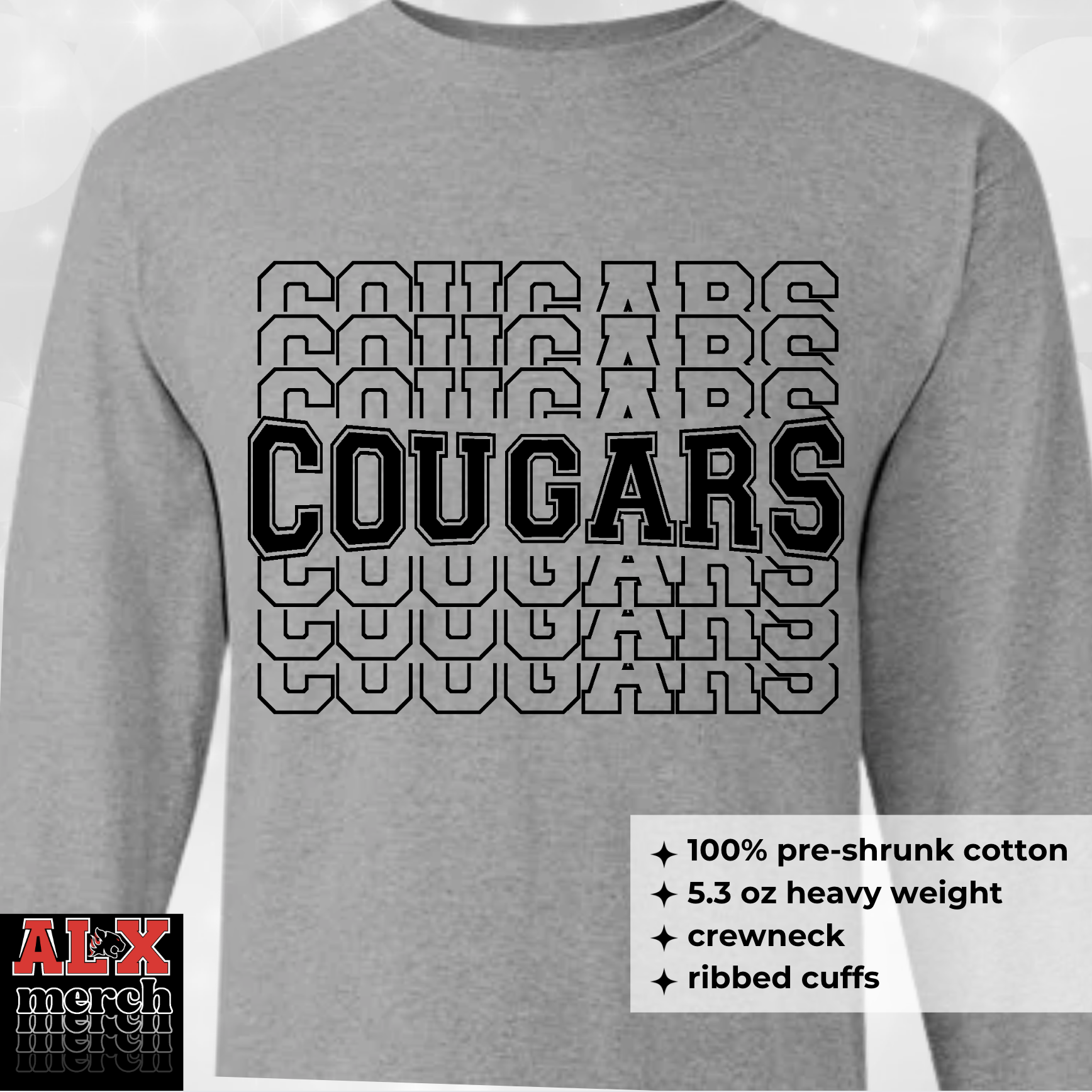 Cougars stacked LS tee