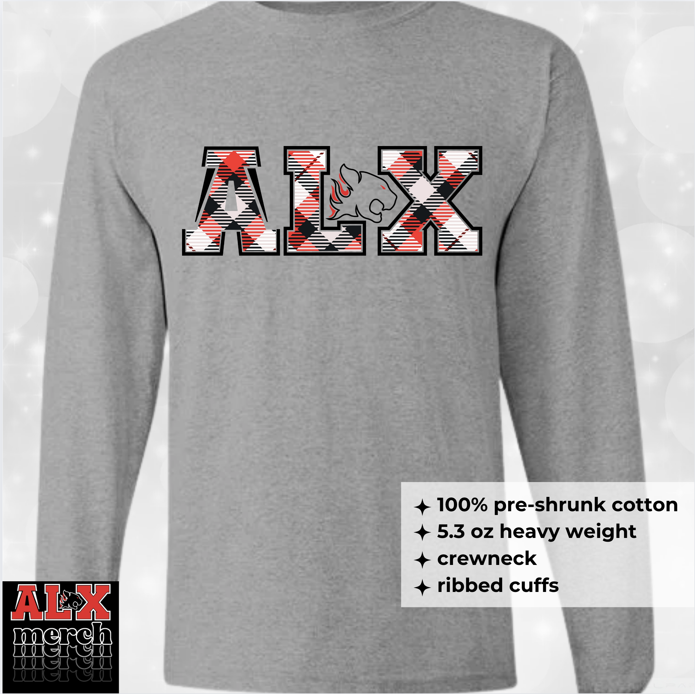 ALX plaid LS tee