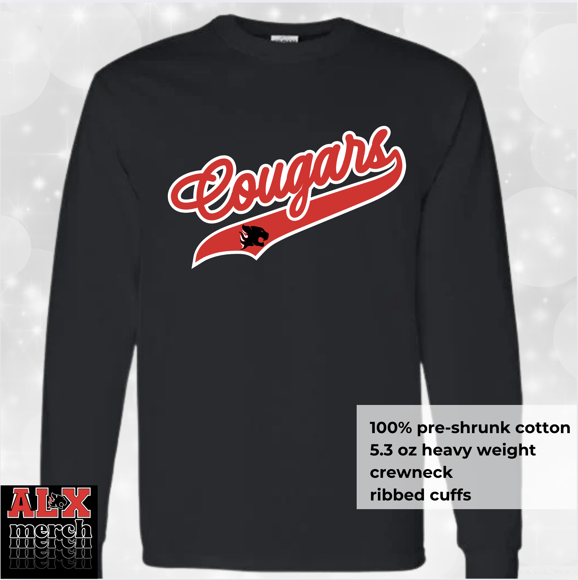 Cougars baseball style LS tee