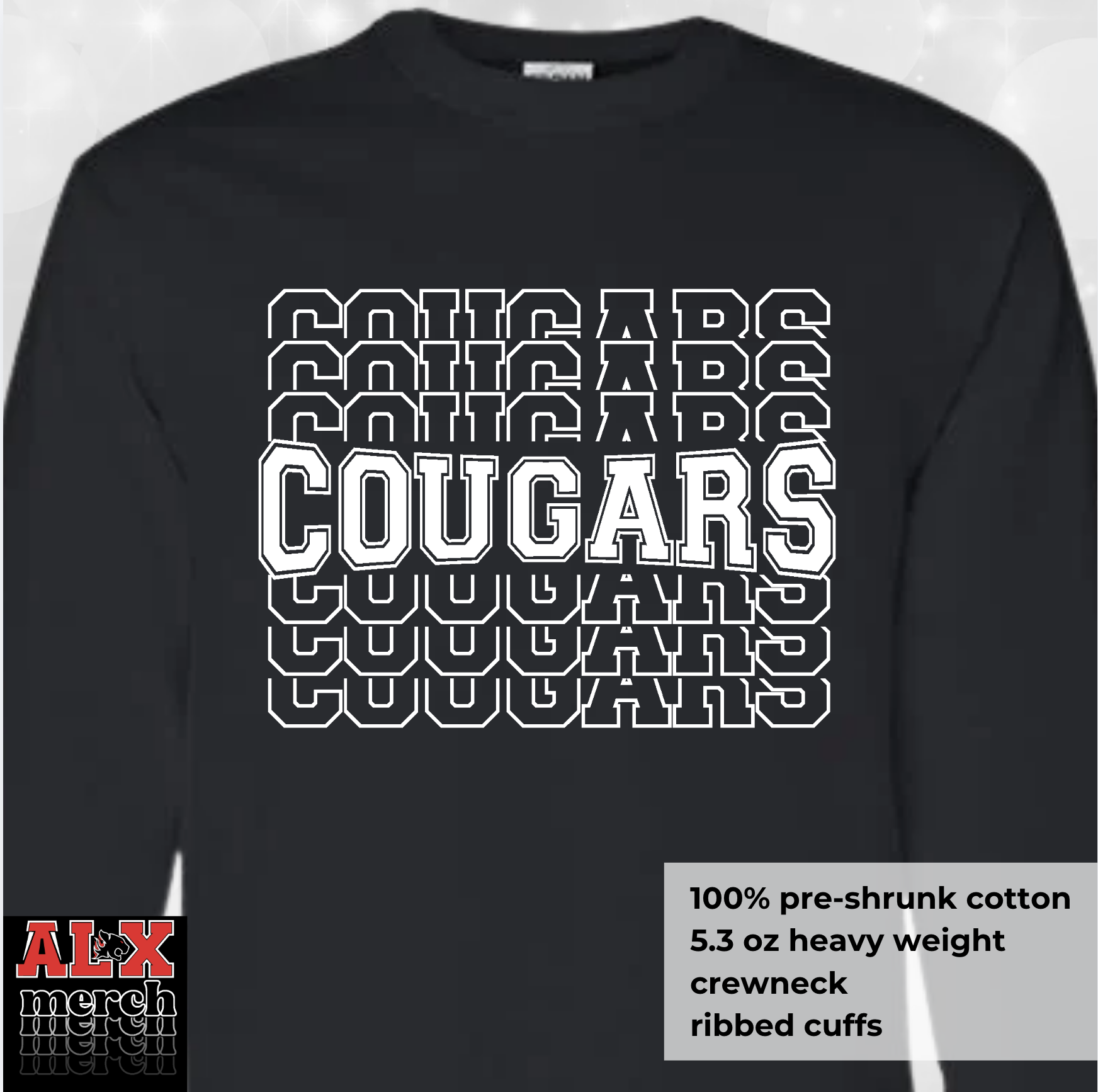 Cougars stacked LS tee