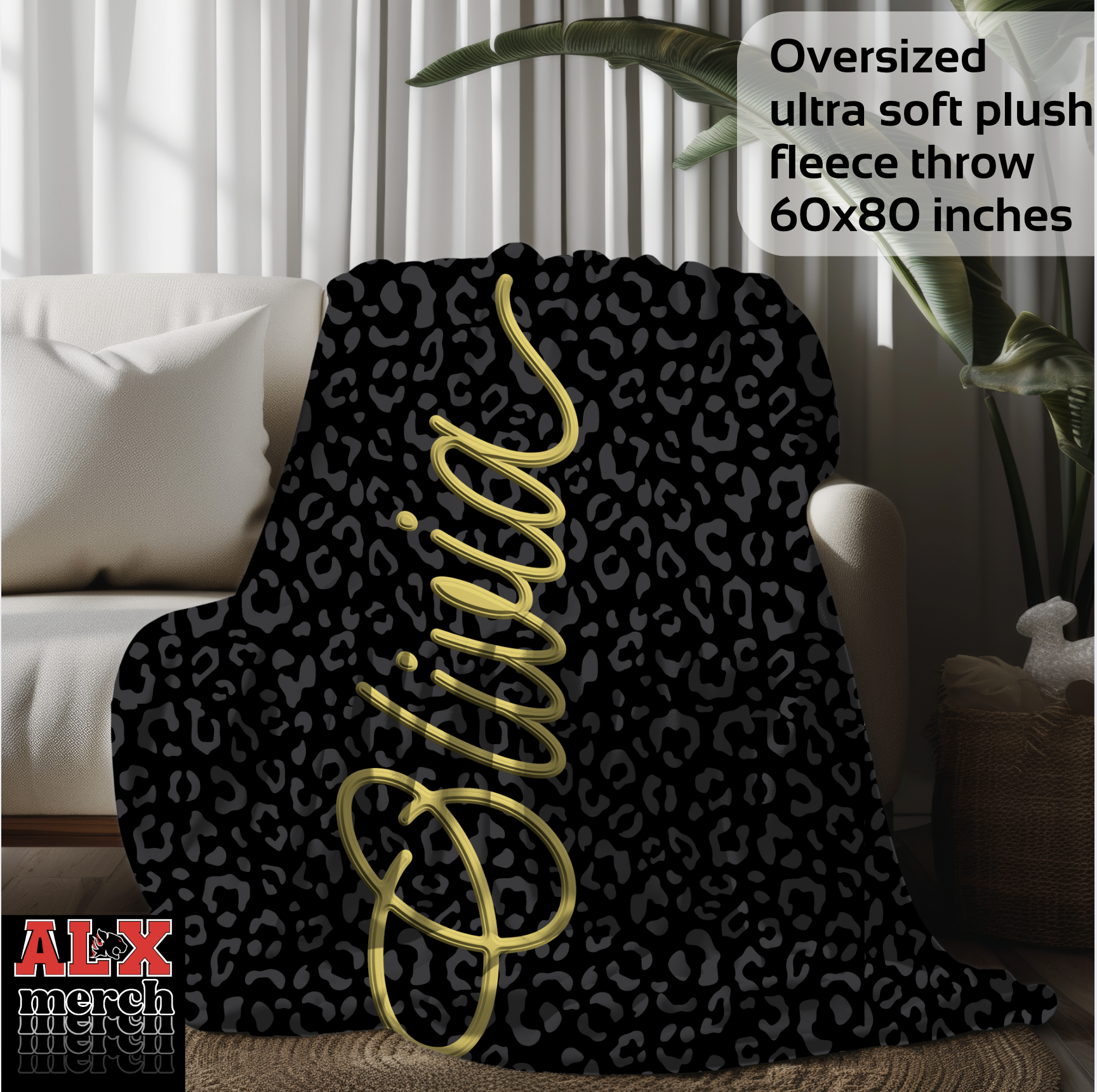 Personalized oversized blanket