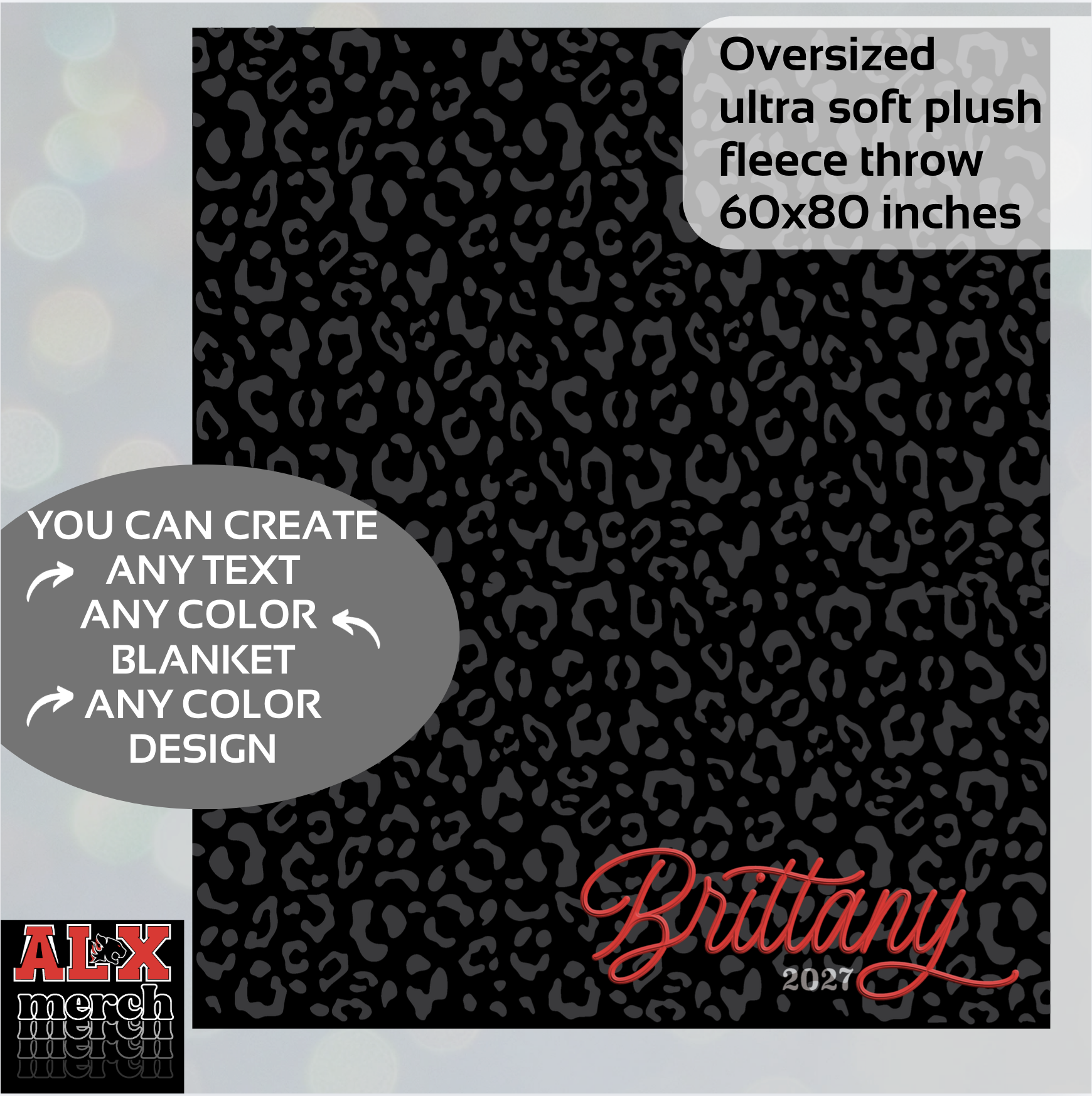 Personalized oversized blanket