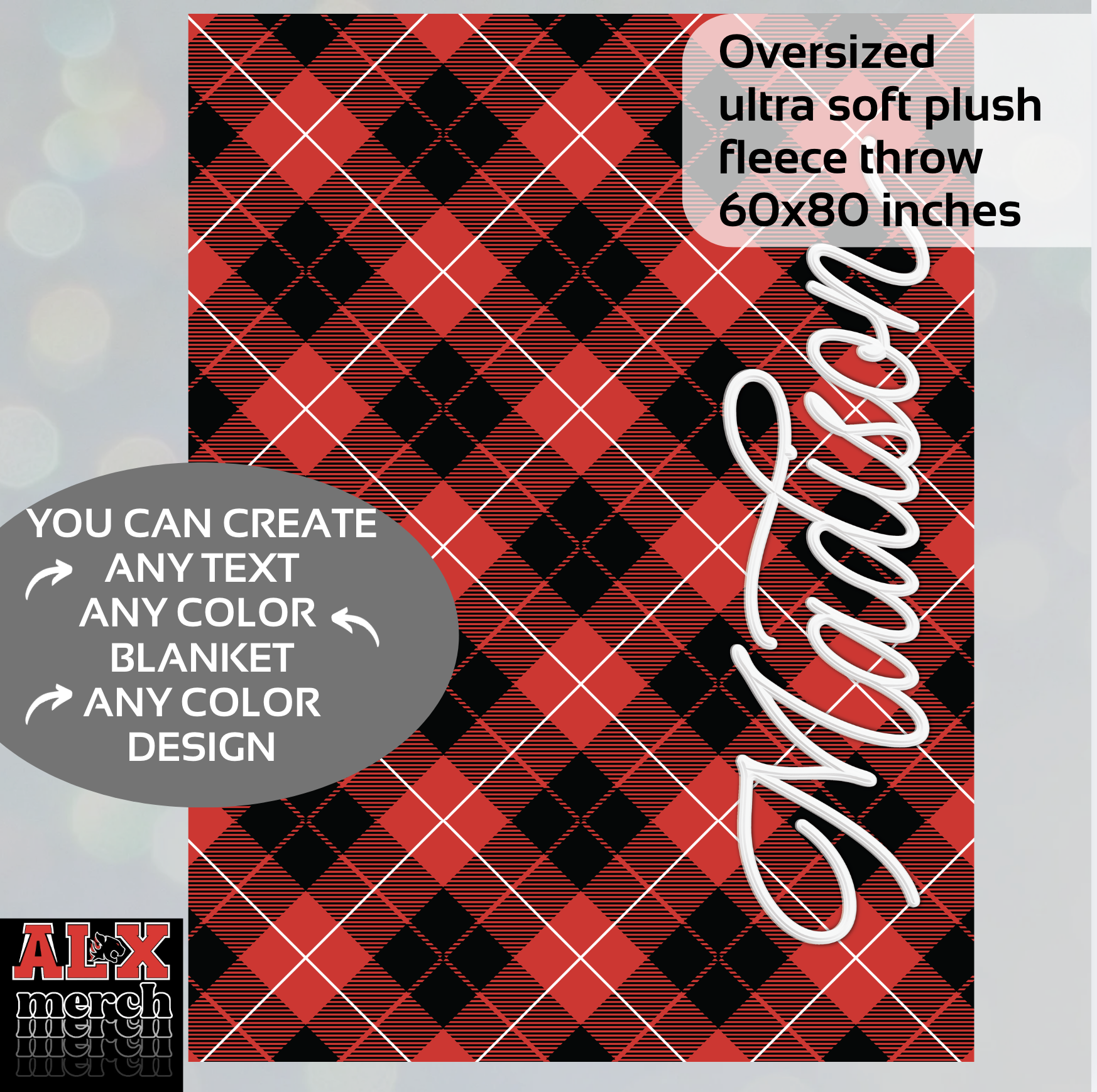 Personalized oversized blanket