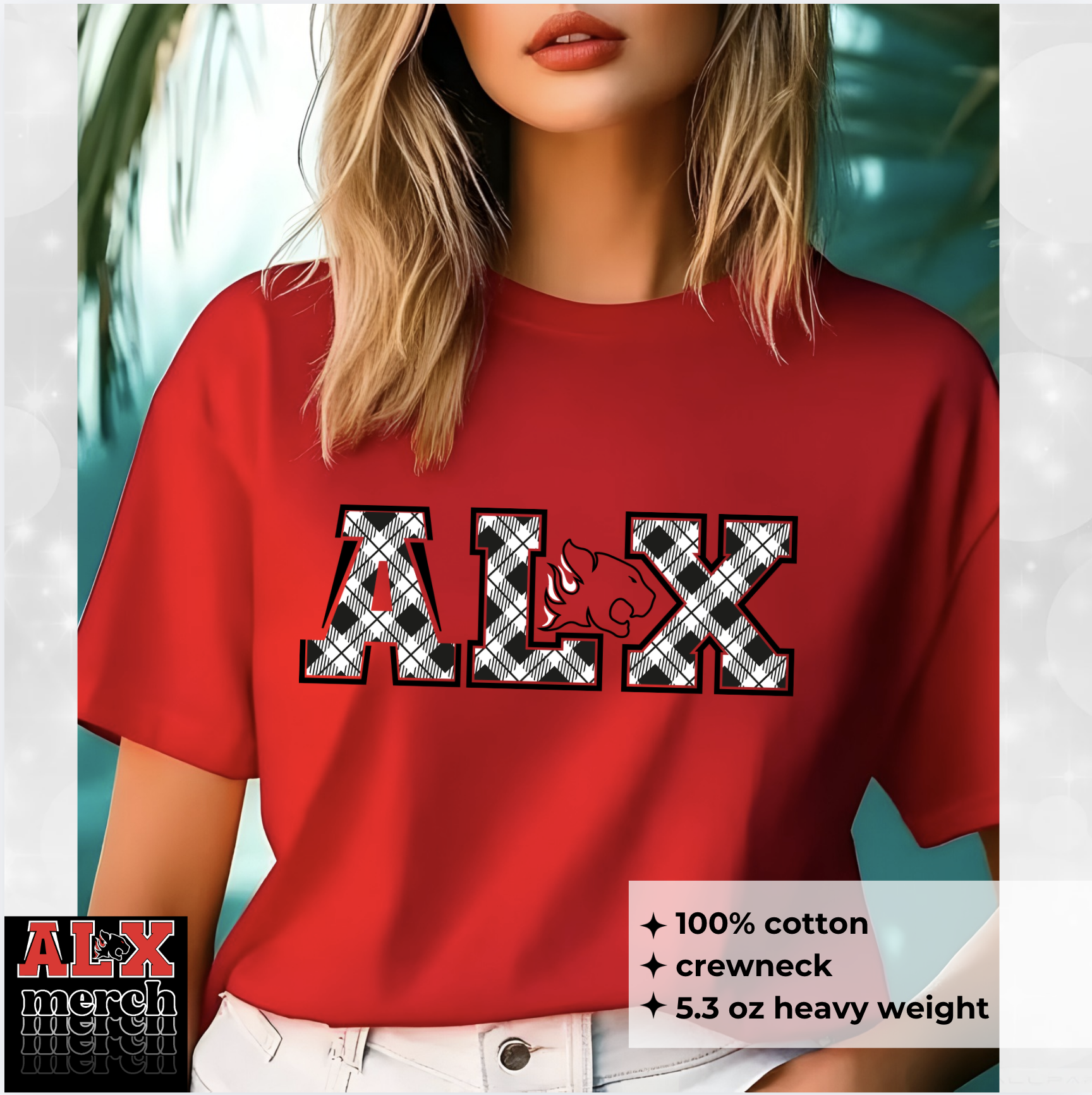 ALX Cougar plaid tee