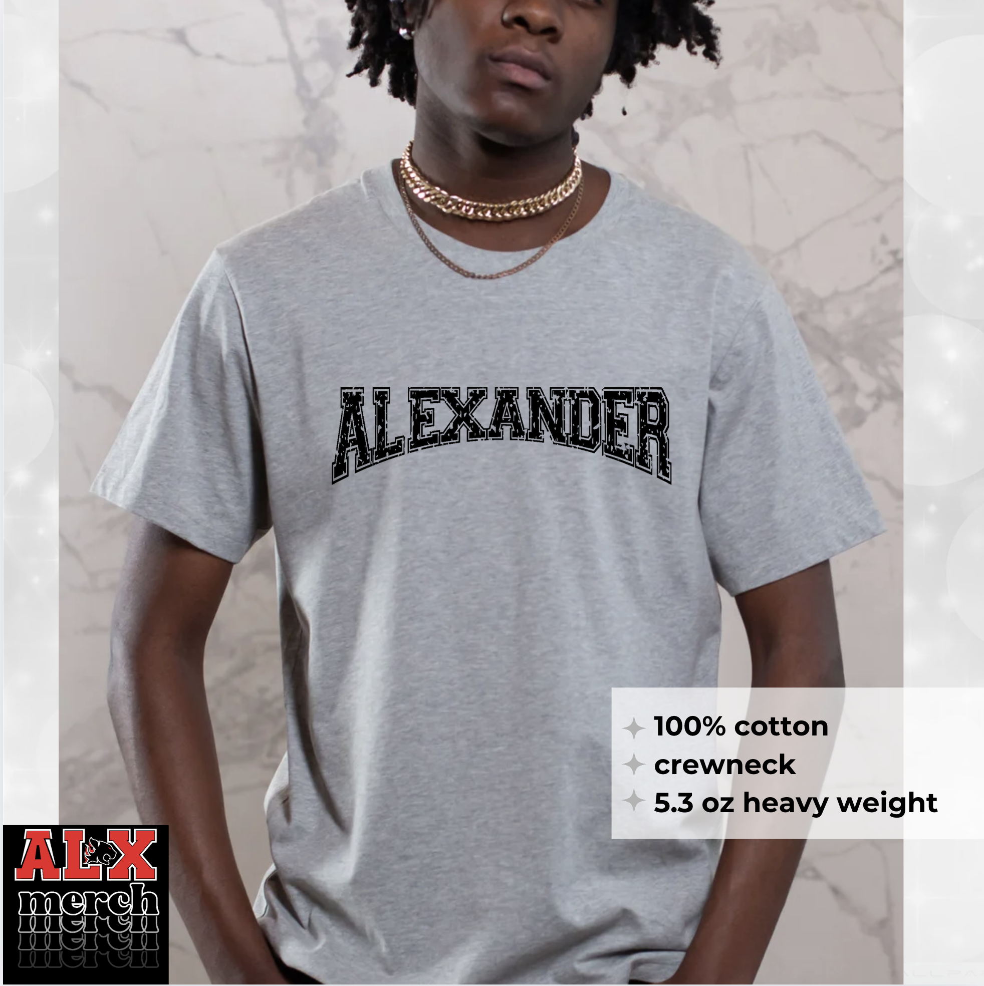 Alexander arc distressed tee