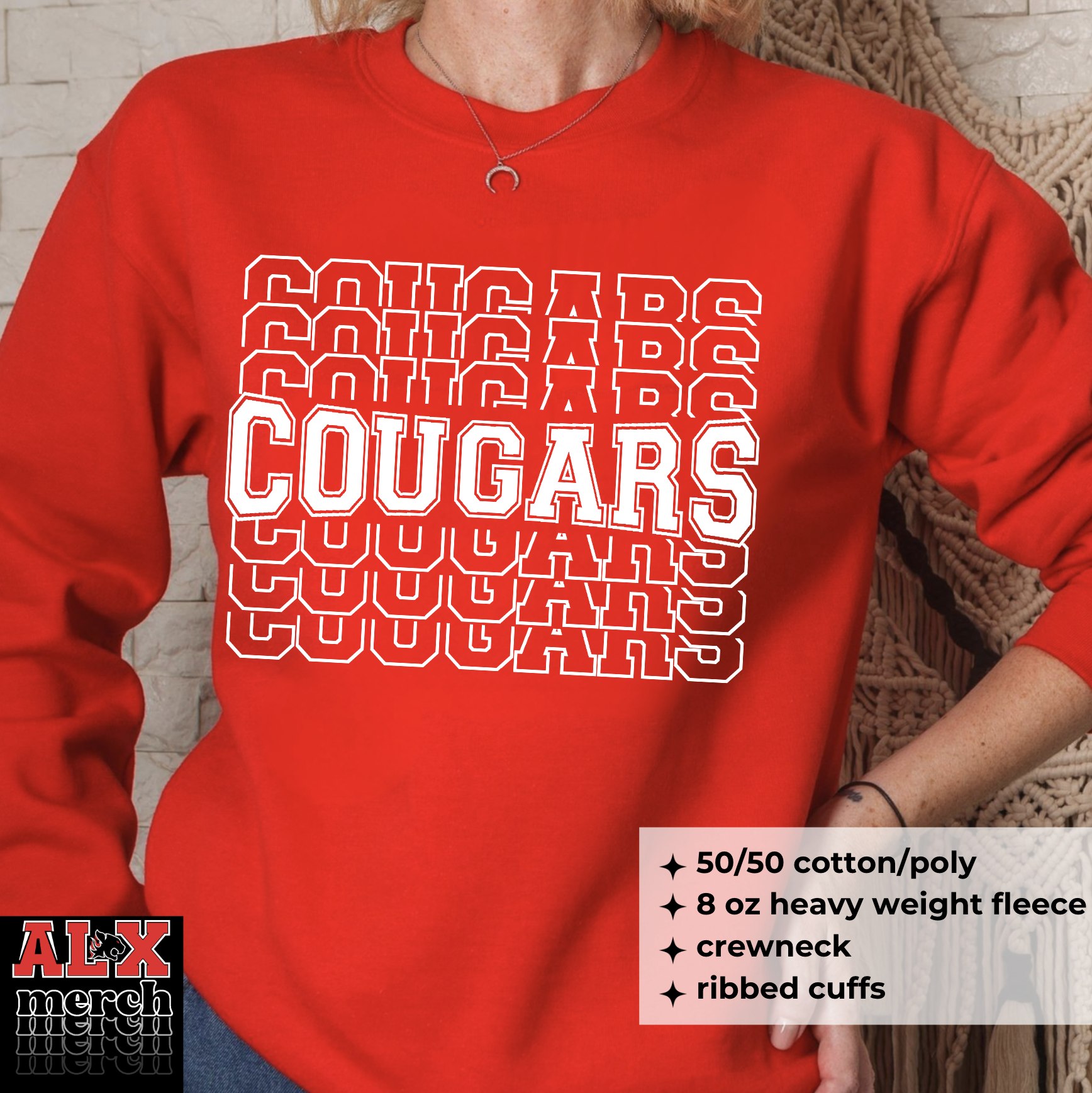 Cougars stacked sweatshirt