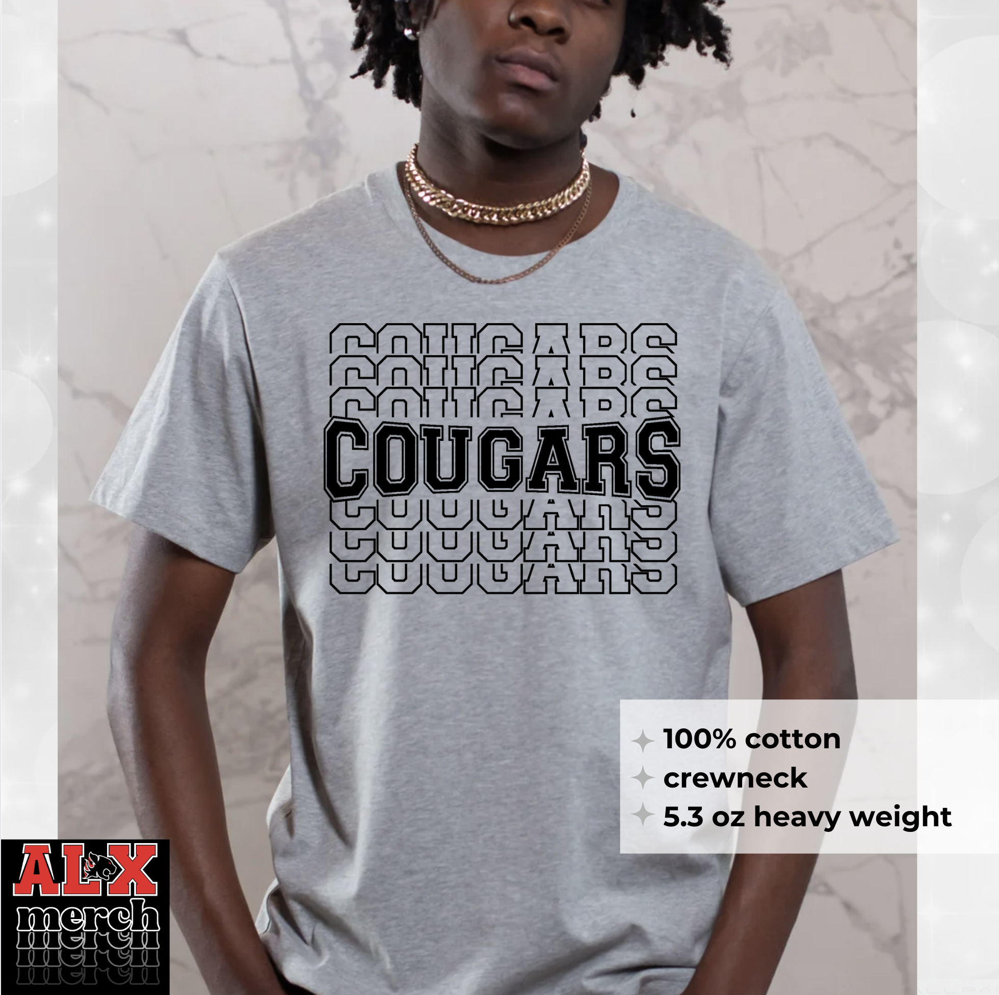 Cougars stacked tee