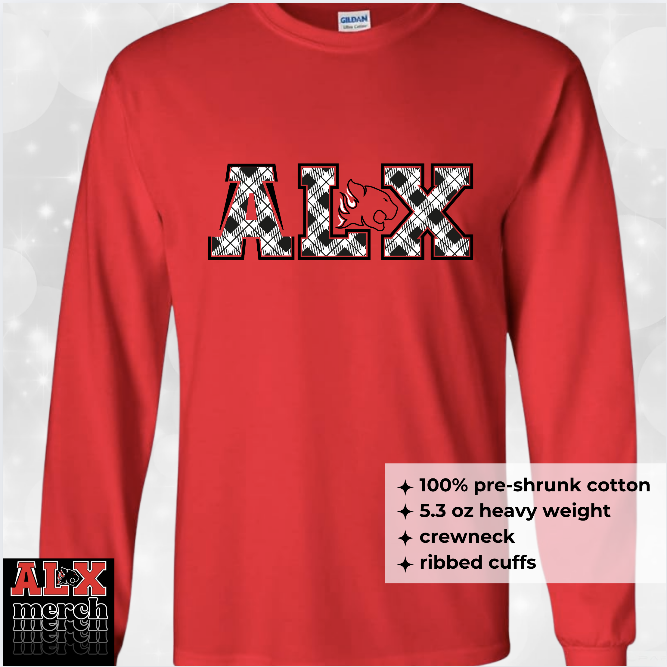ALX plaid LS tee