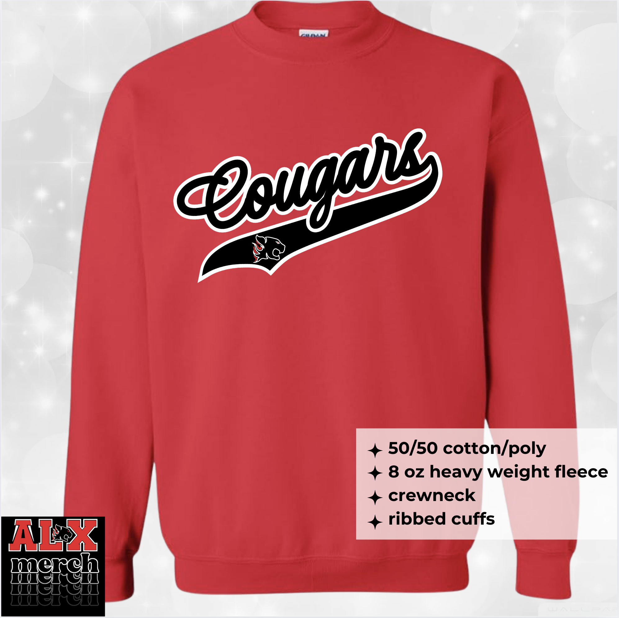 Cougars baseball style sweatshirt
