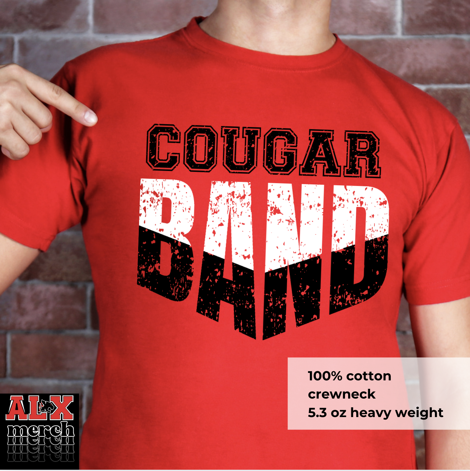 Cougar band distressed tee