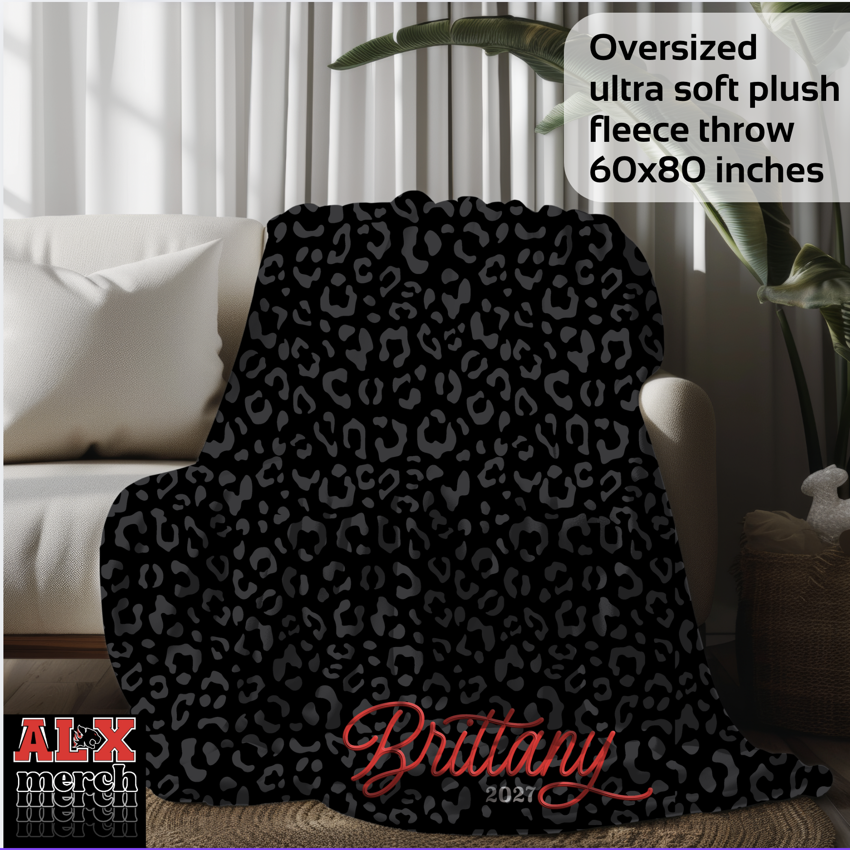 Personalized oversized blanket