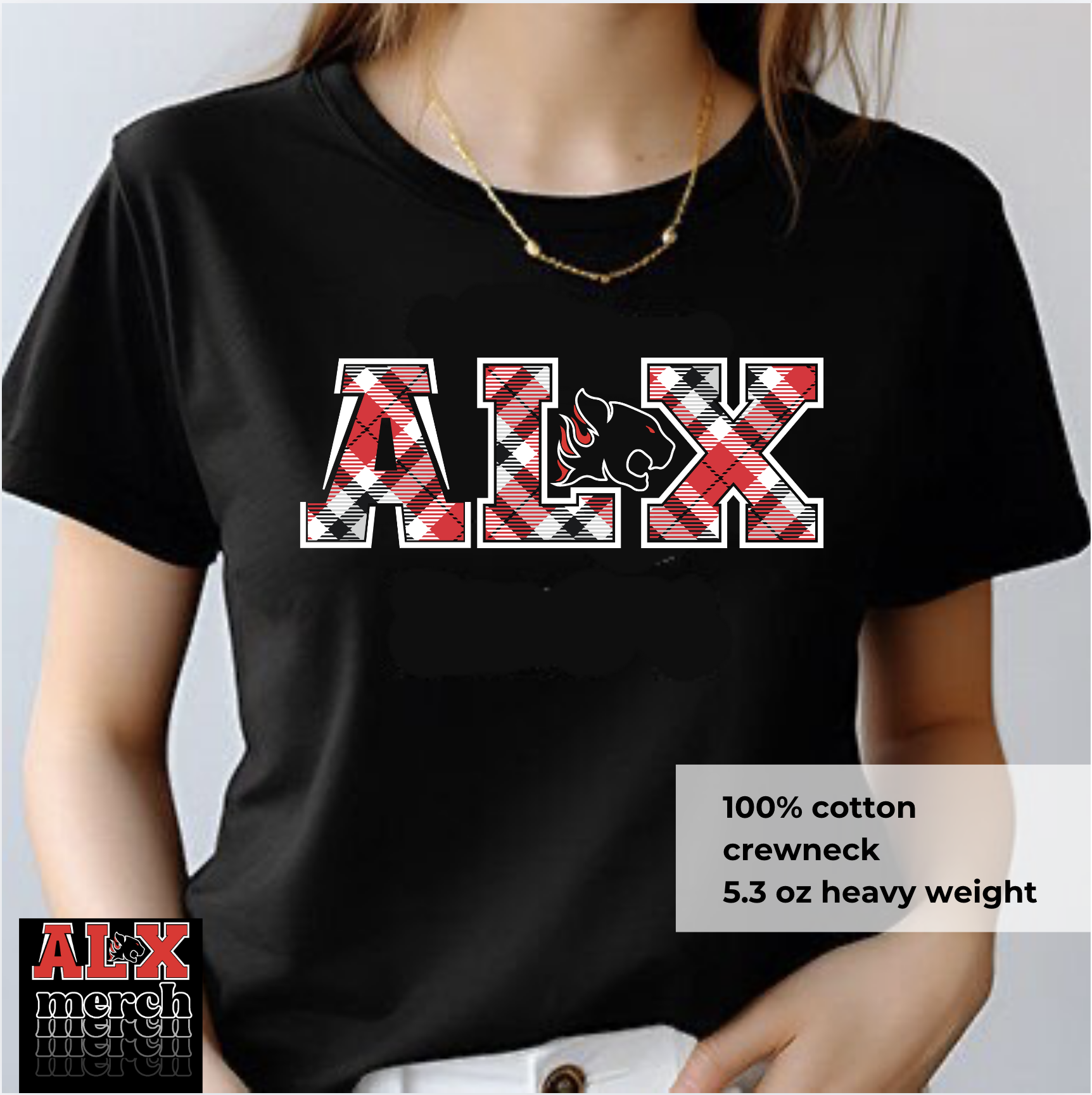 ALX Cougar plaid tee